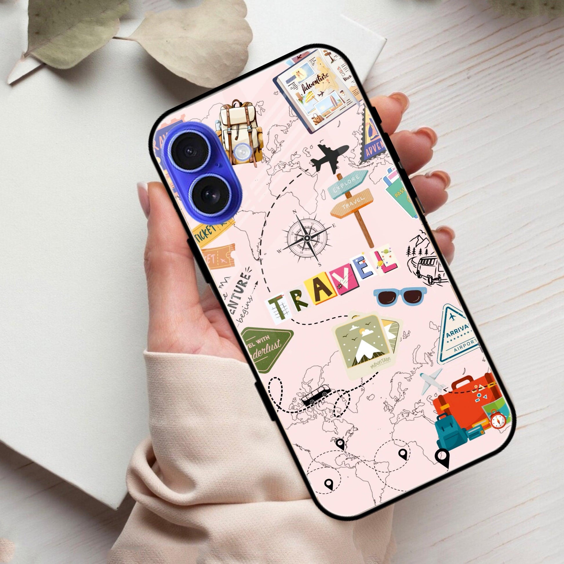 Travelogue Treasures Glass Case Cover For iPhone - ShopOnCliQ