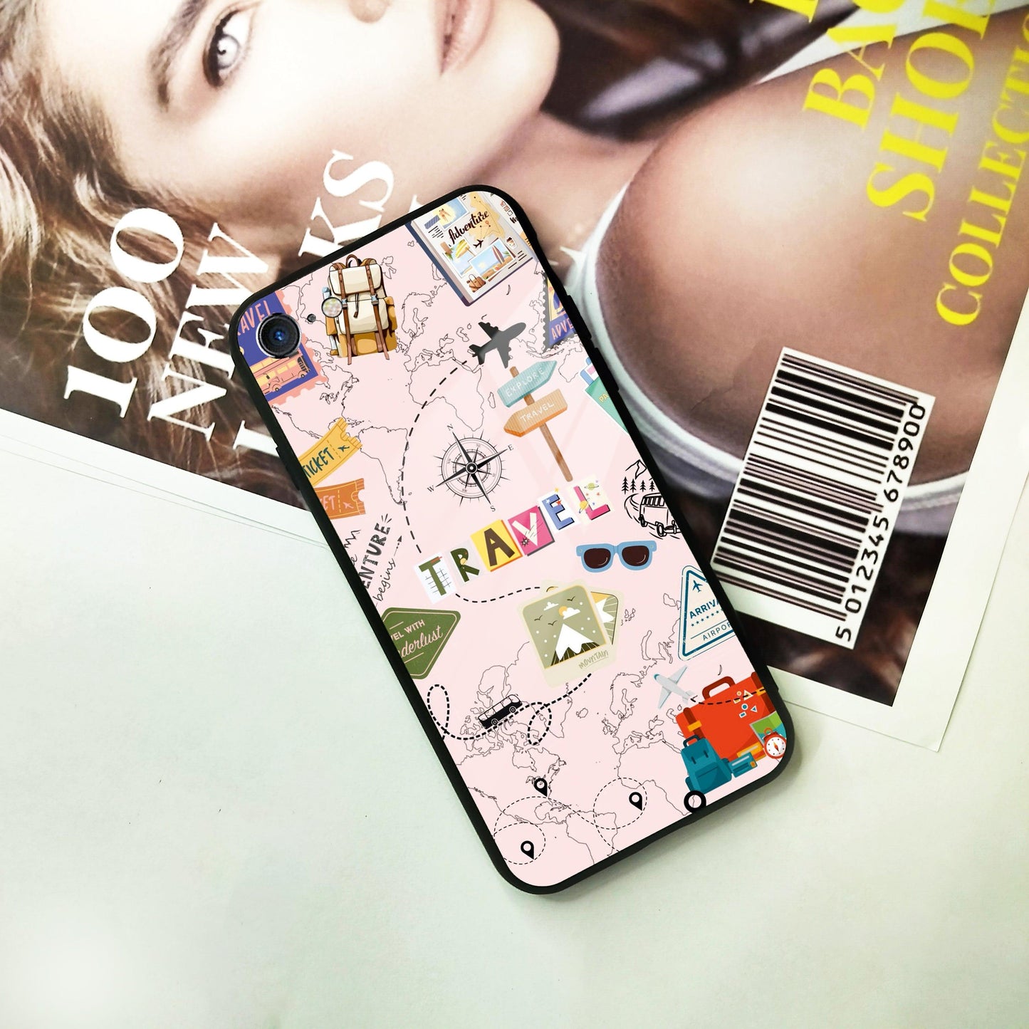 Travelogue Treasures Glass Case Cover For iPhone - ShopOnCliQ