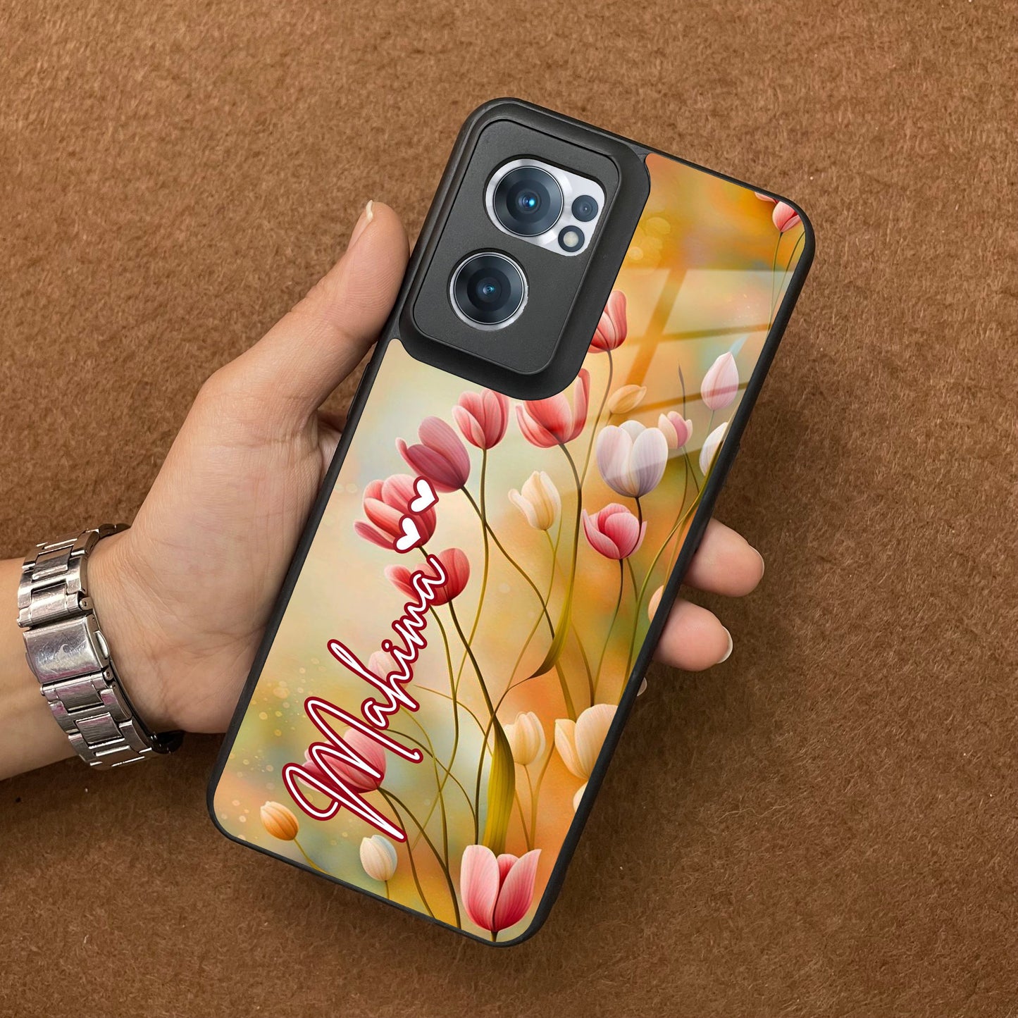 Tulip Floral Glass Case Cover For OnePlus ShopOnCliQ