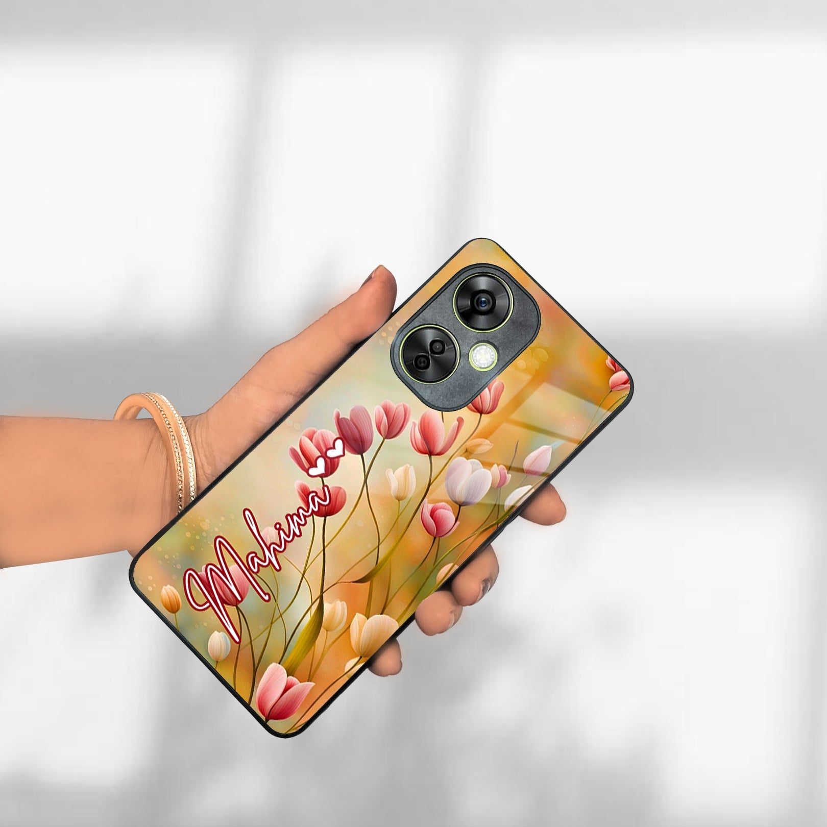 Tulip Floral Glass Case Cover For OnePlus ShopOnCliQ