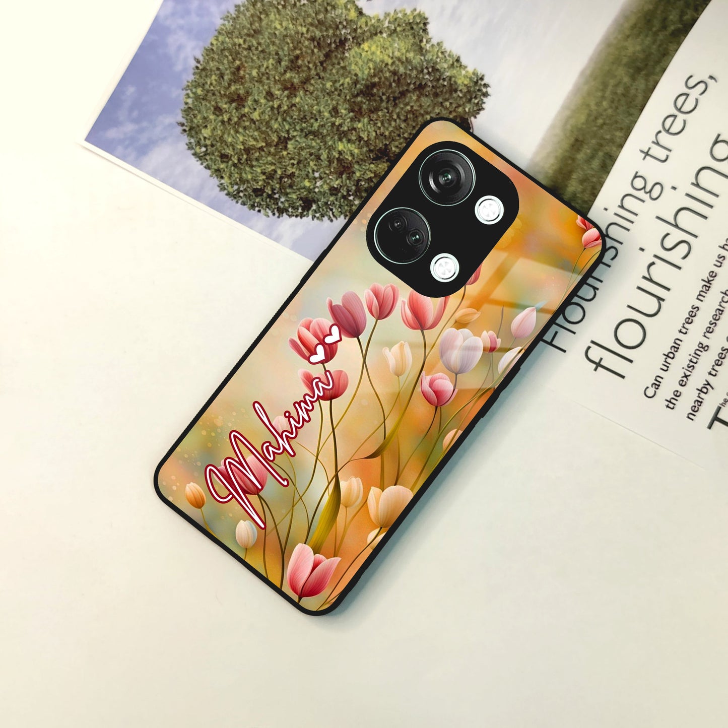 Tulip Floral Glass Case Cover For OnePlus ShopOnCliQ