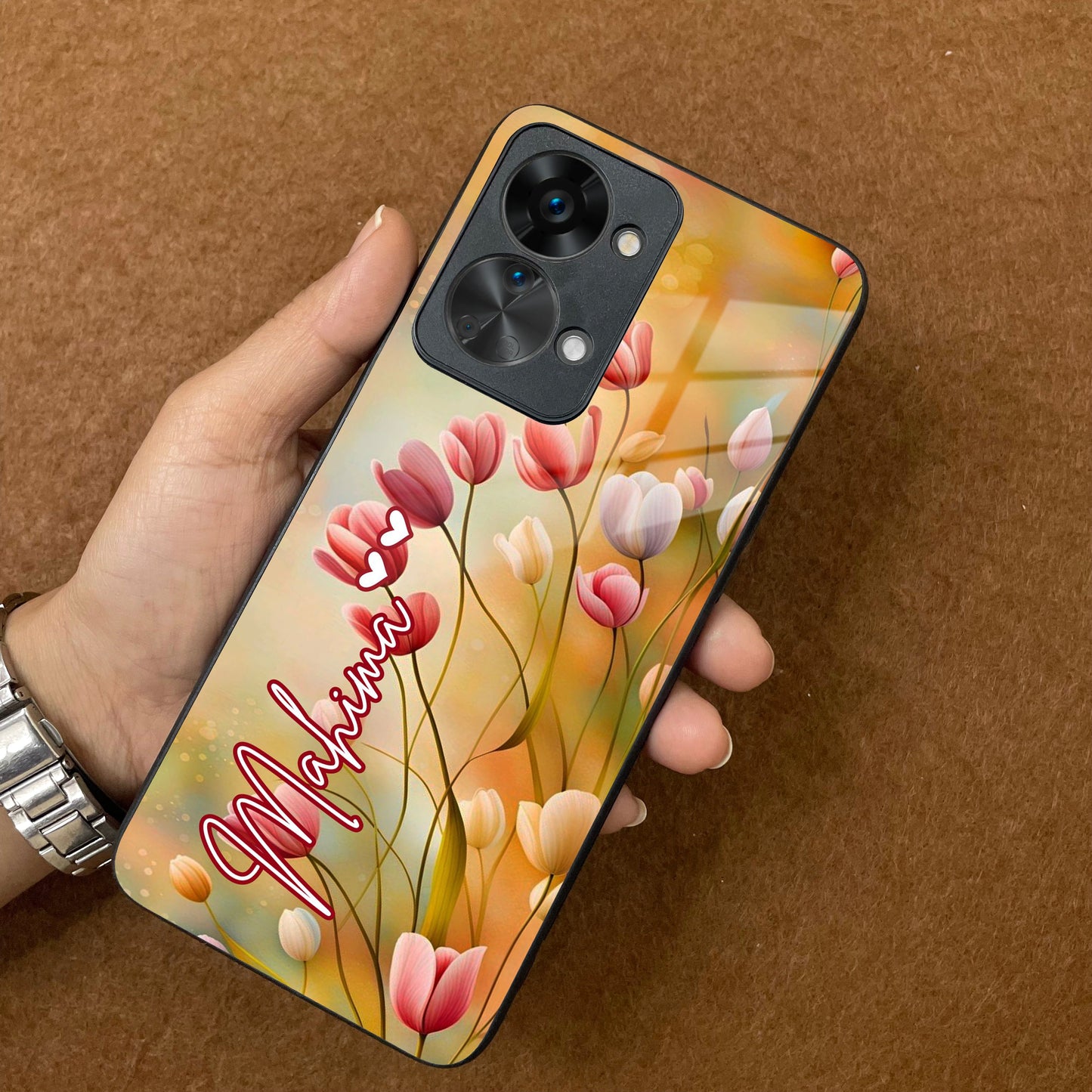 Tulip Floral Glass Case Cover For OnePlus ShopOnCliQ