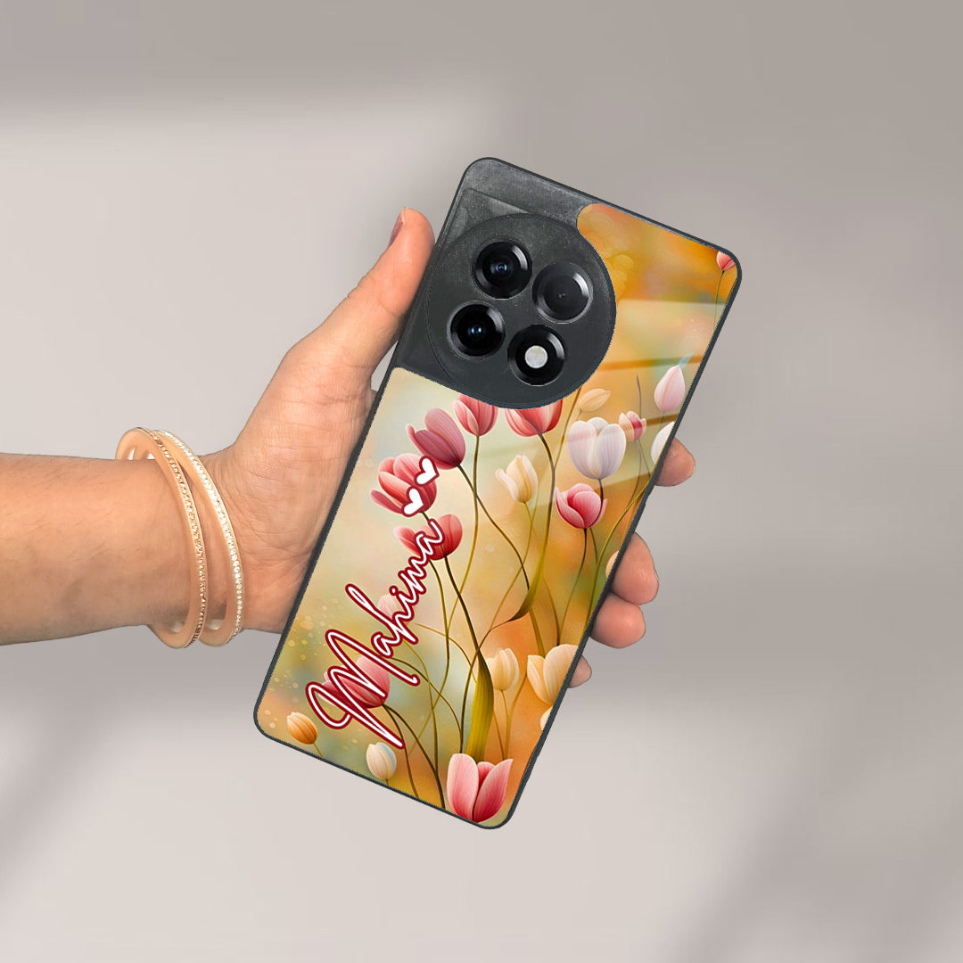 Tulip Floral Glass Case Cover For OnePlus ShopOnCliQ