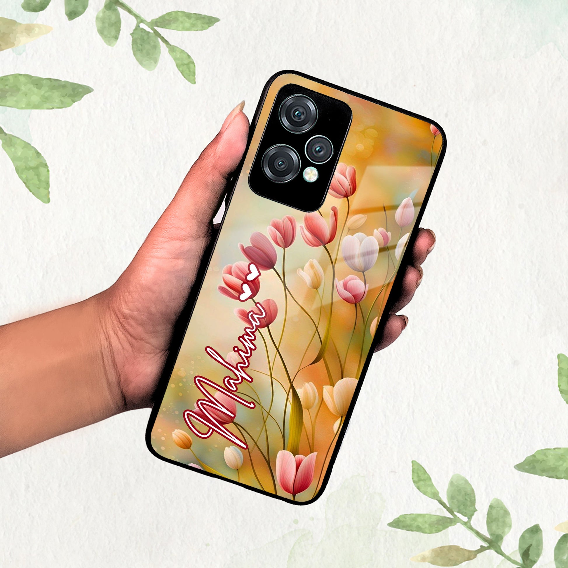 Tulip Floral Glass Case Cover For OnePlus ShopOnCliQ