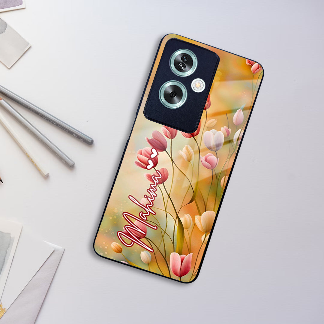 Tulip Floral Glass Case Cover For Oppo ShopOnCliQ