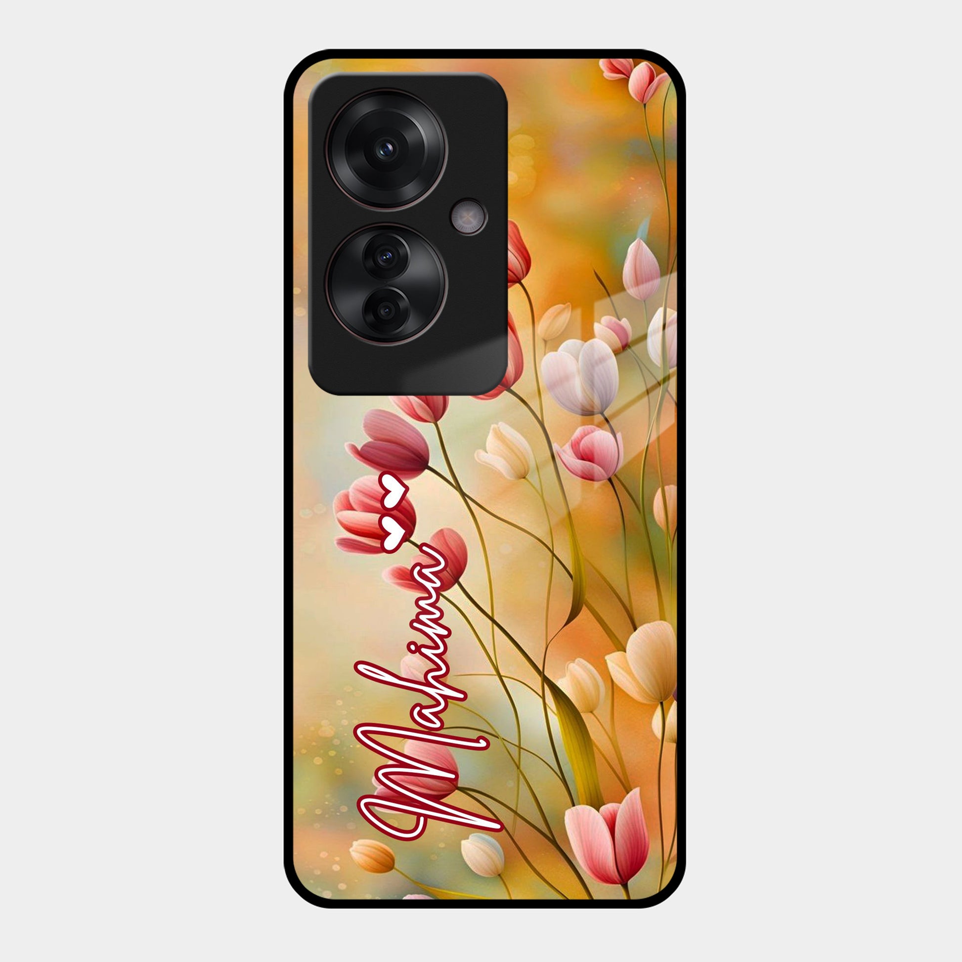 Tulip Floral Glass Case Cover For Oppo ShopOnCliQ