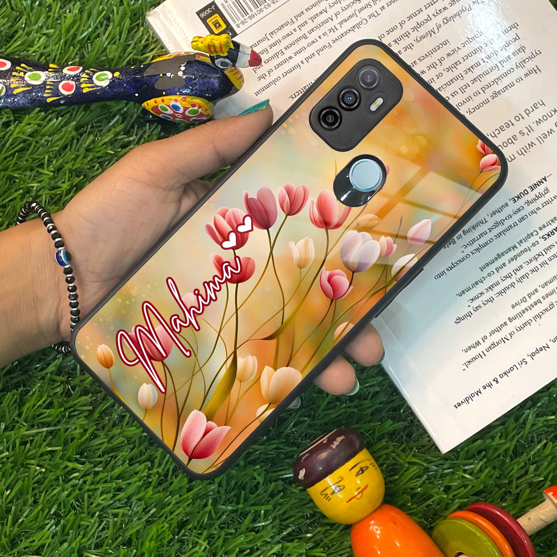 Tulip Floral Glass Case Cover For Oppo ShopOnCliQ