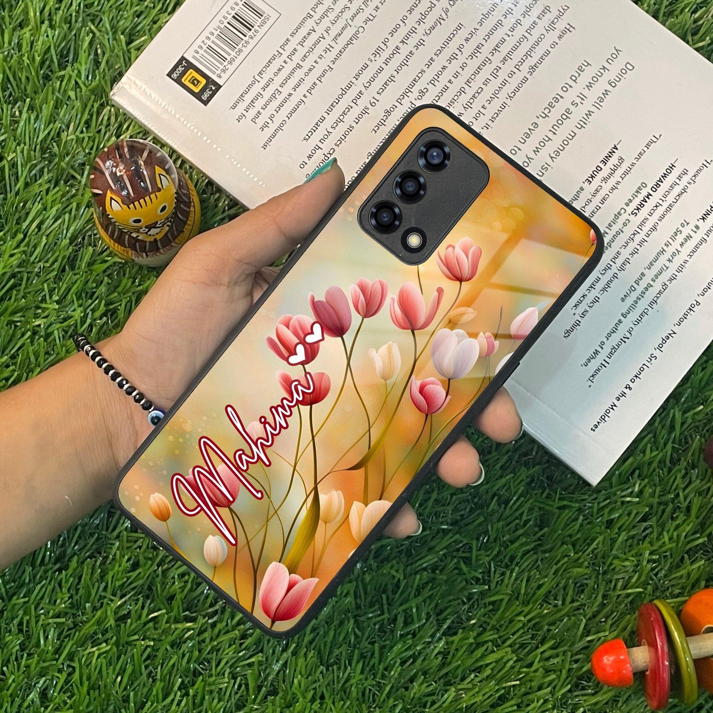 Tulip Floral Glass Case Cover For Oppo