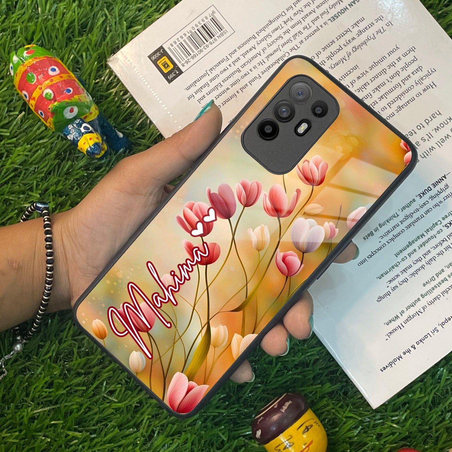 Tulip Floral Glass Case Cover For Oppo