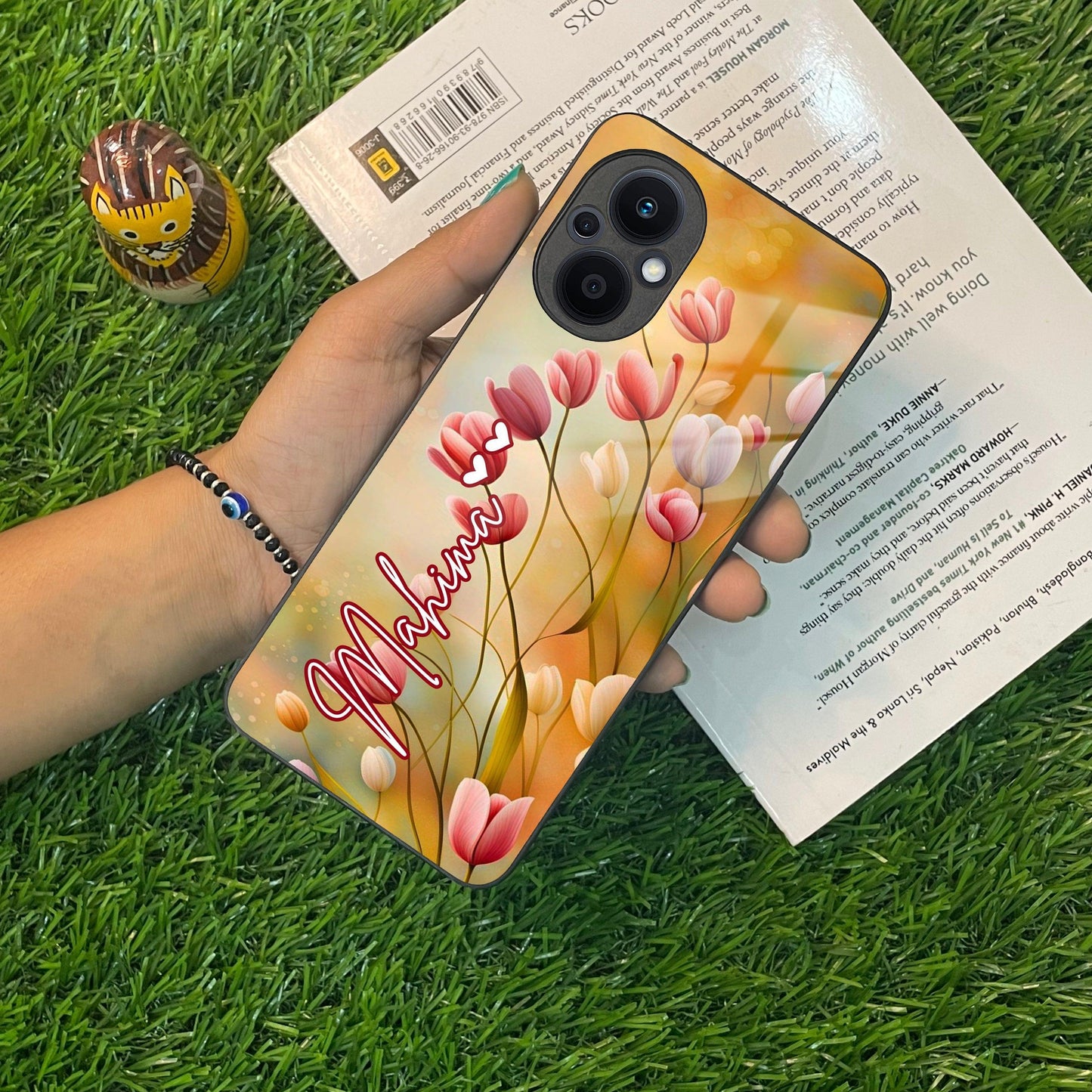 Tulip Floral Glass Case Cover For Oppo