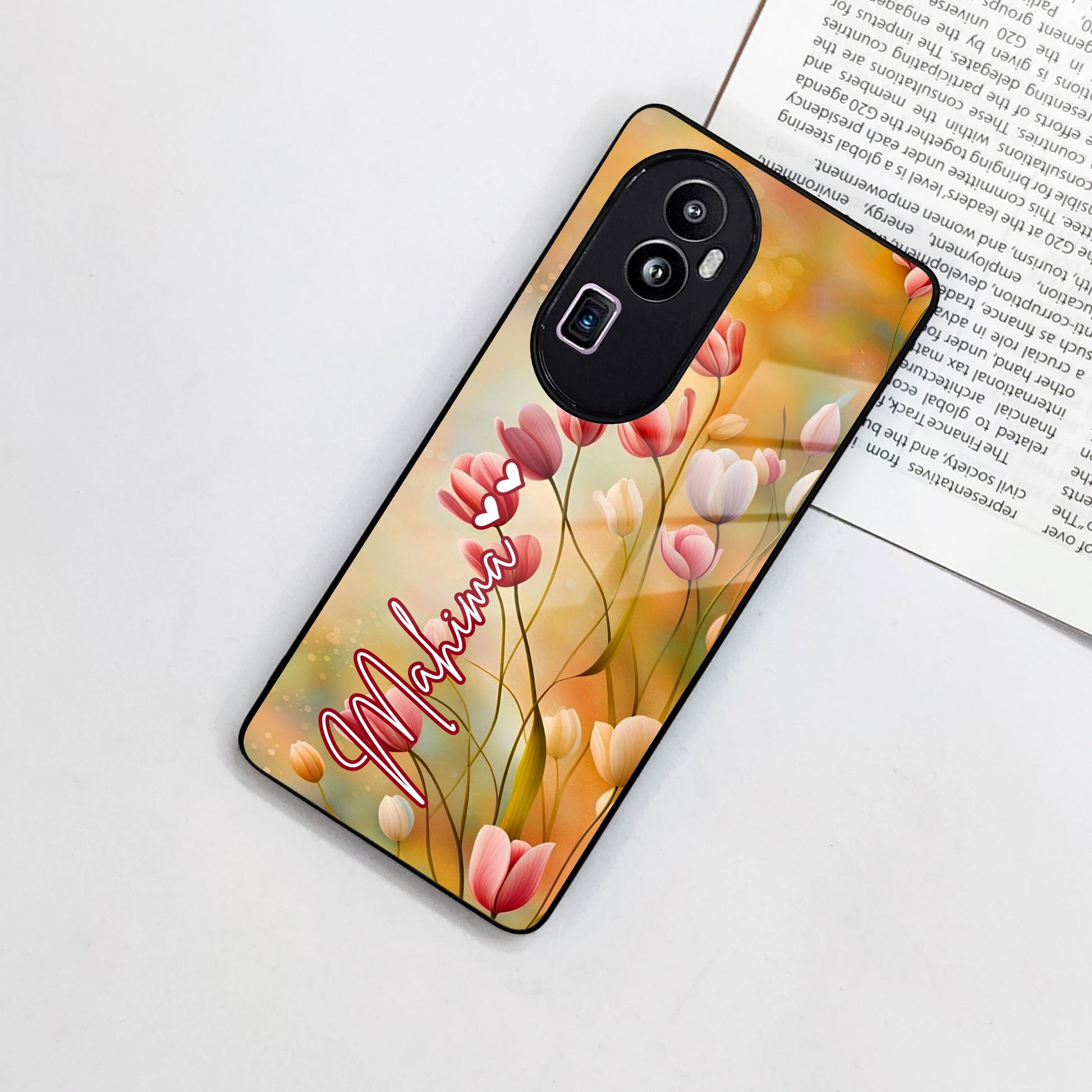 Tulip Floral Glass Case Cover For Oppo ShopOnCliQ