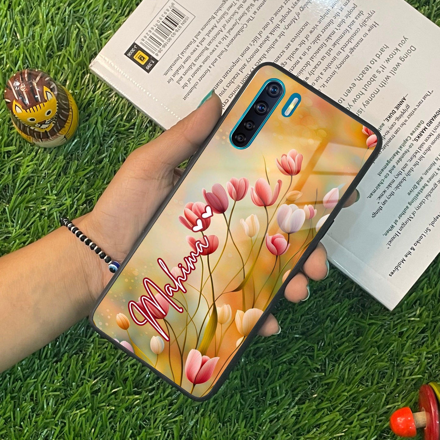 Tulip Floral Glass Case Cover For Oppo