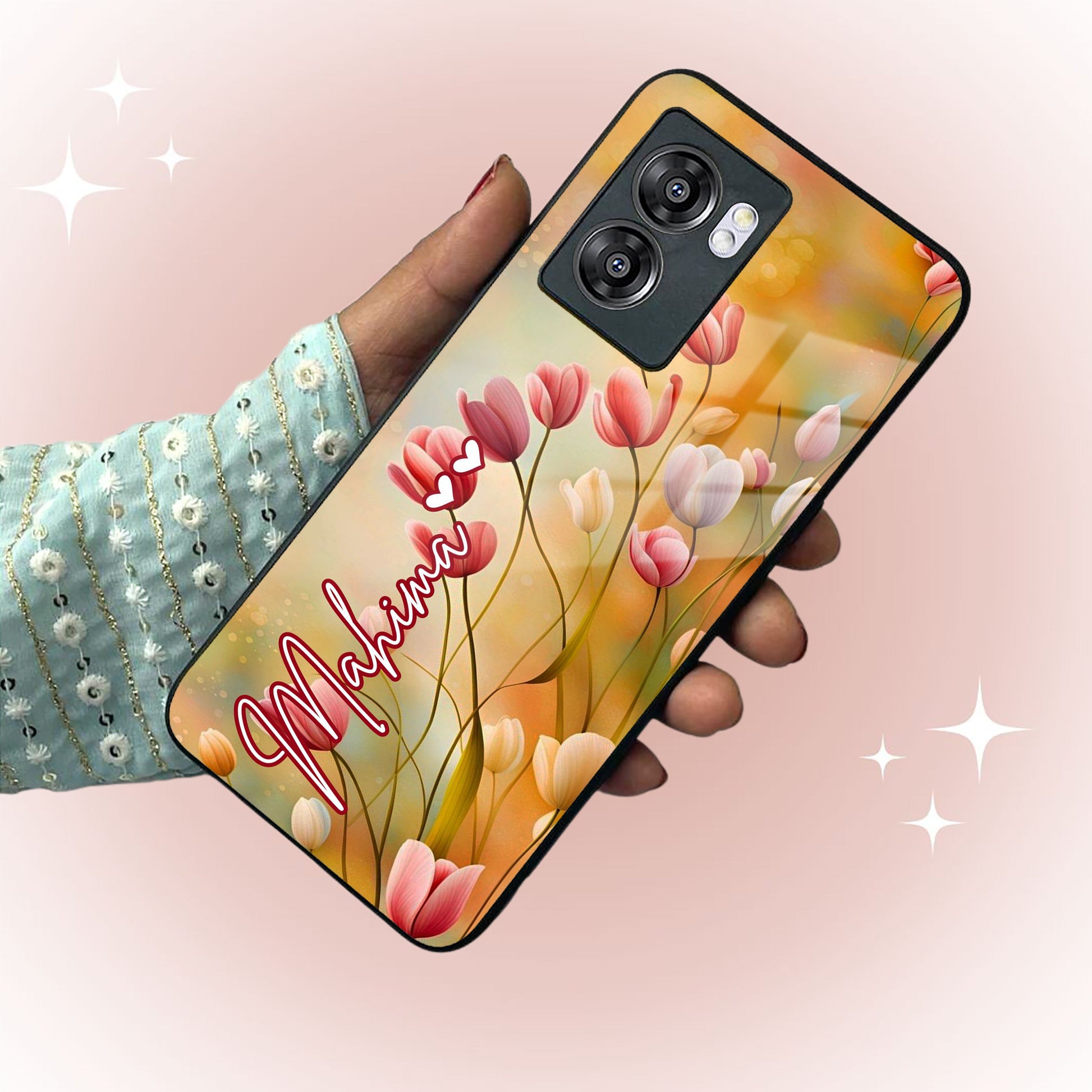 Tulip Floral Glass Case Cover For Oppo ShopOnCliQ