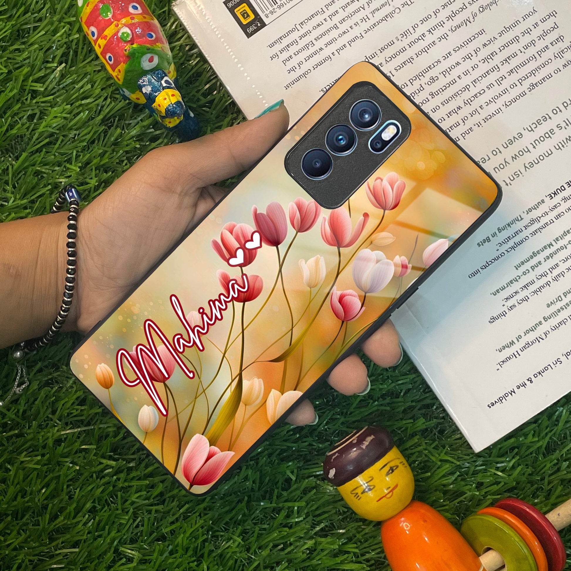 Tulip Floral Glass Case Cover For Oppo ShopOnCliQ