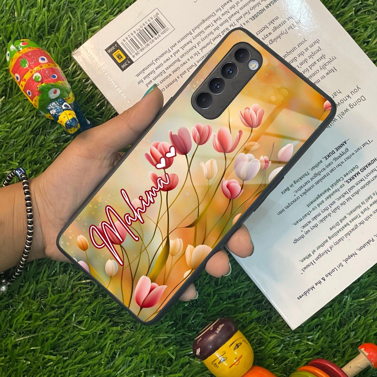 Tulip Floral Glass Case Cover For Oppo