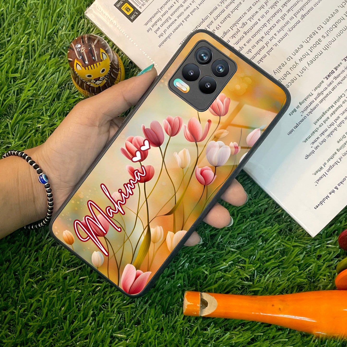 Tulip Floral Glass Case Cover For Realme/Narzo ShopOnCliQ