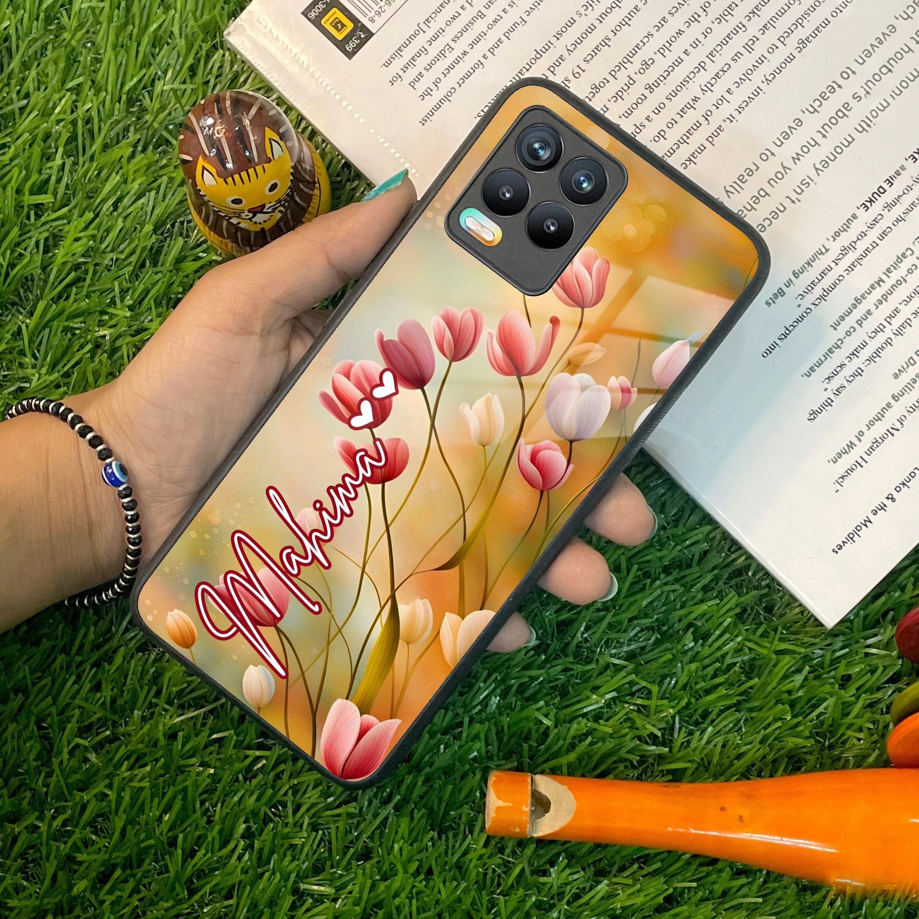 Tulip Floral Glass Case Cover For Realme/Narzo - ShopOnCliQ