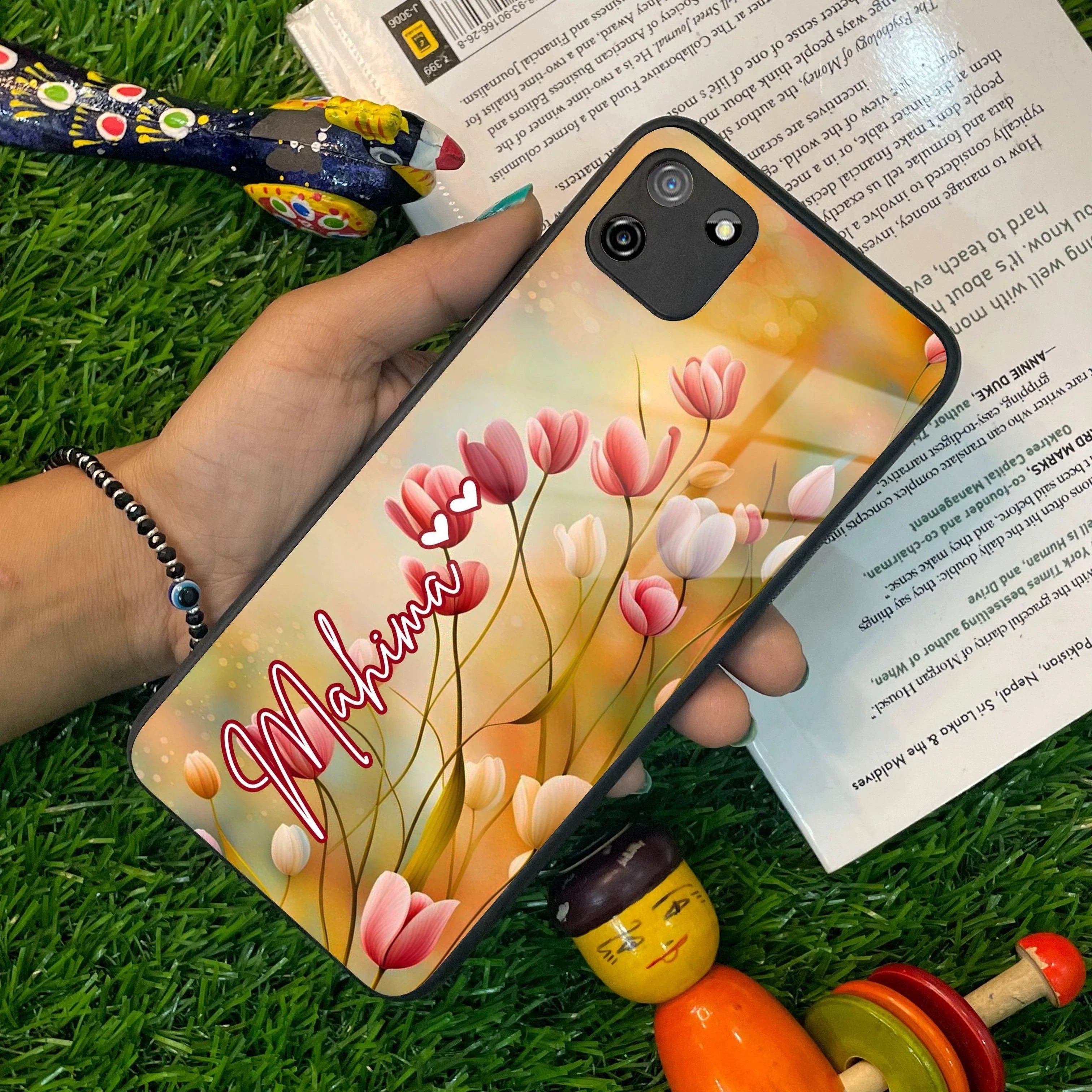 Tulip Floral Glass Case Cover For Realme/Narzo - ShopOnCliQ