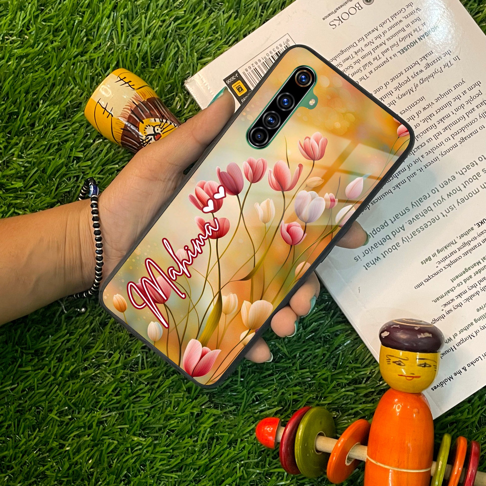 Tulip Floral Glass Case Cover For Realme/Narzo ShopOnCliQ