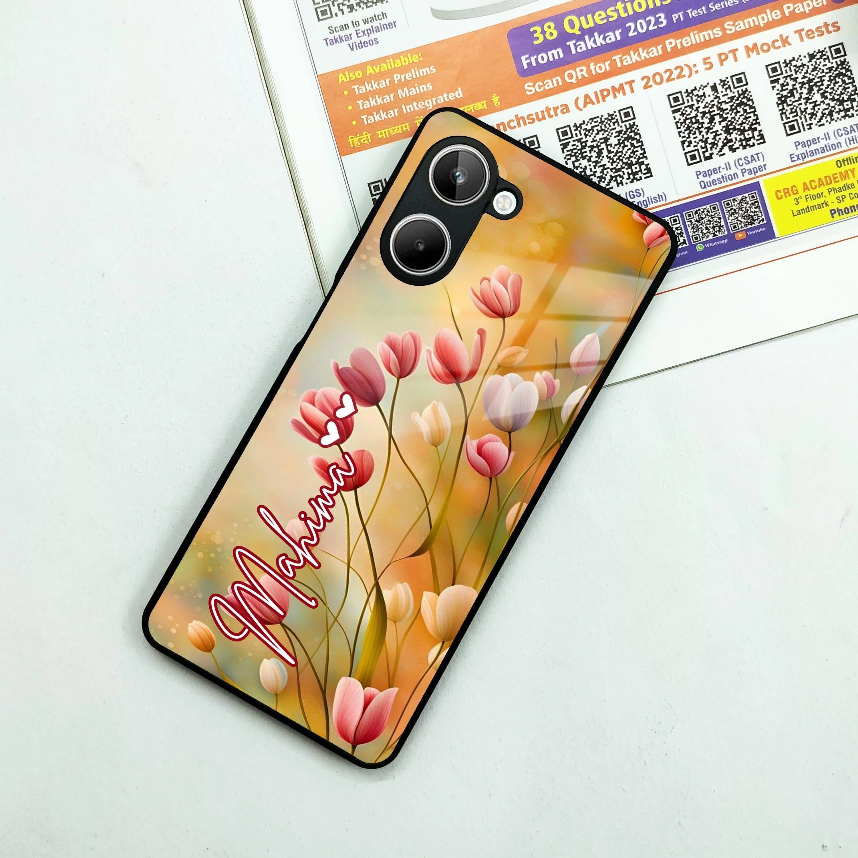 Tulip Floral Glass Case Cover For Realme/Narzo - ShopOnCliQ