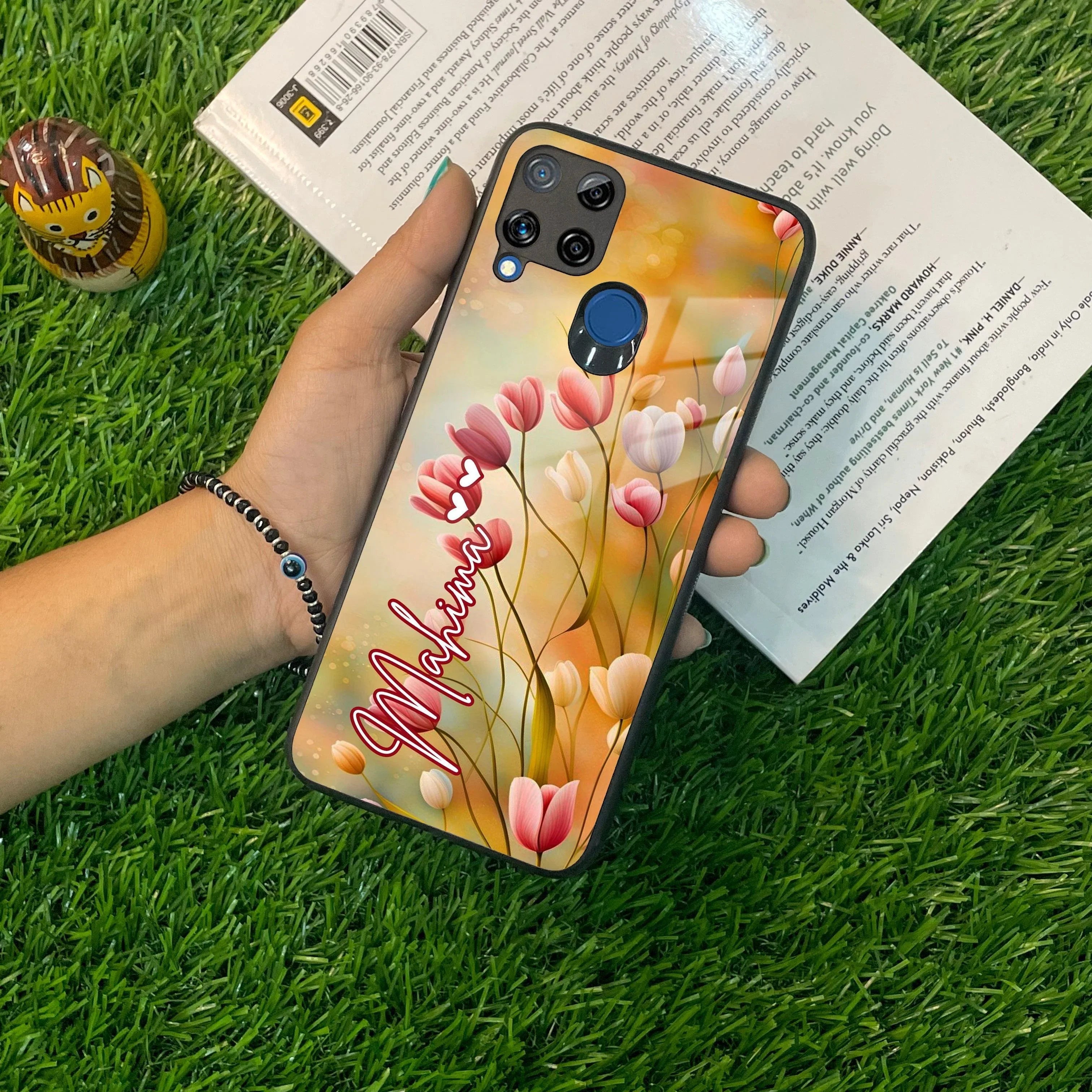 Tulip Floral Glass Case Cover For Realme/Narzo - ShopOnCliQ
