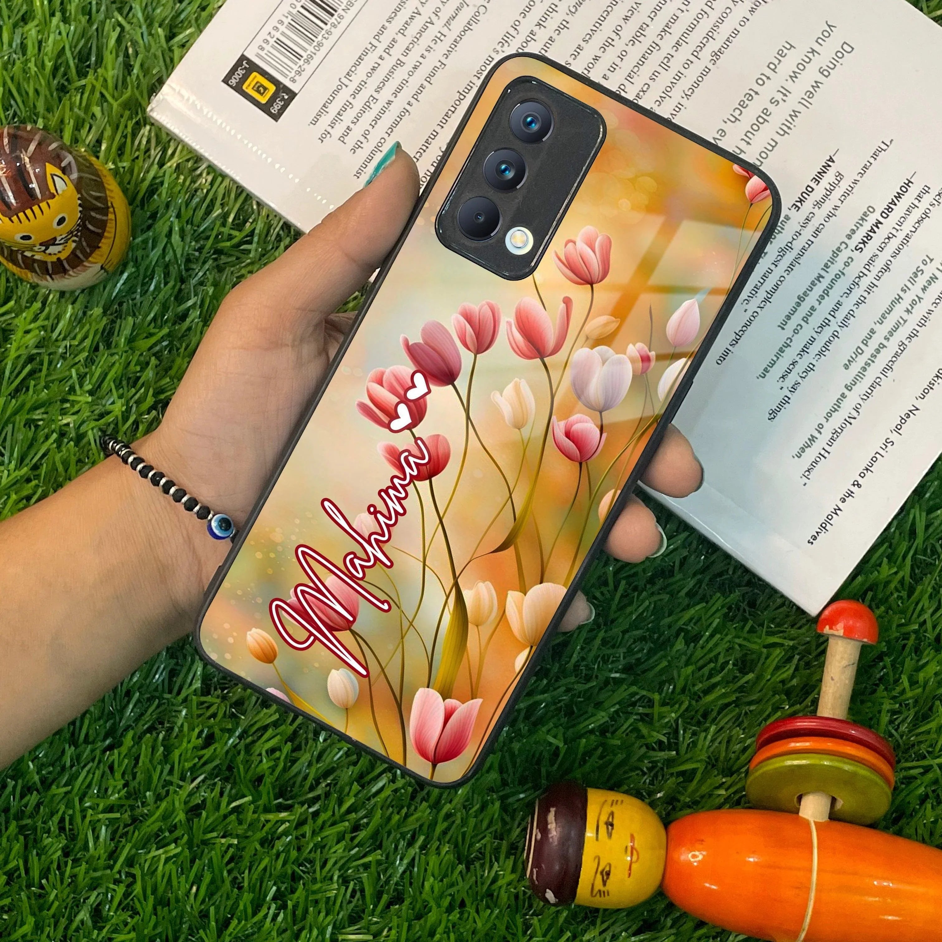 Tulip Floral Glass Case Cover For Realme/Narzo - ShopOnCliQ