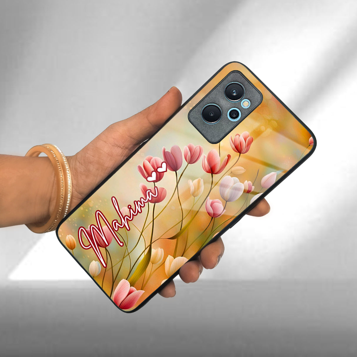 Tulip Floral Glass Case Cover For Realme/Narzo ShopOnCliQ