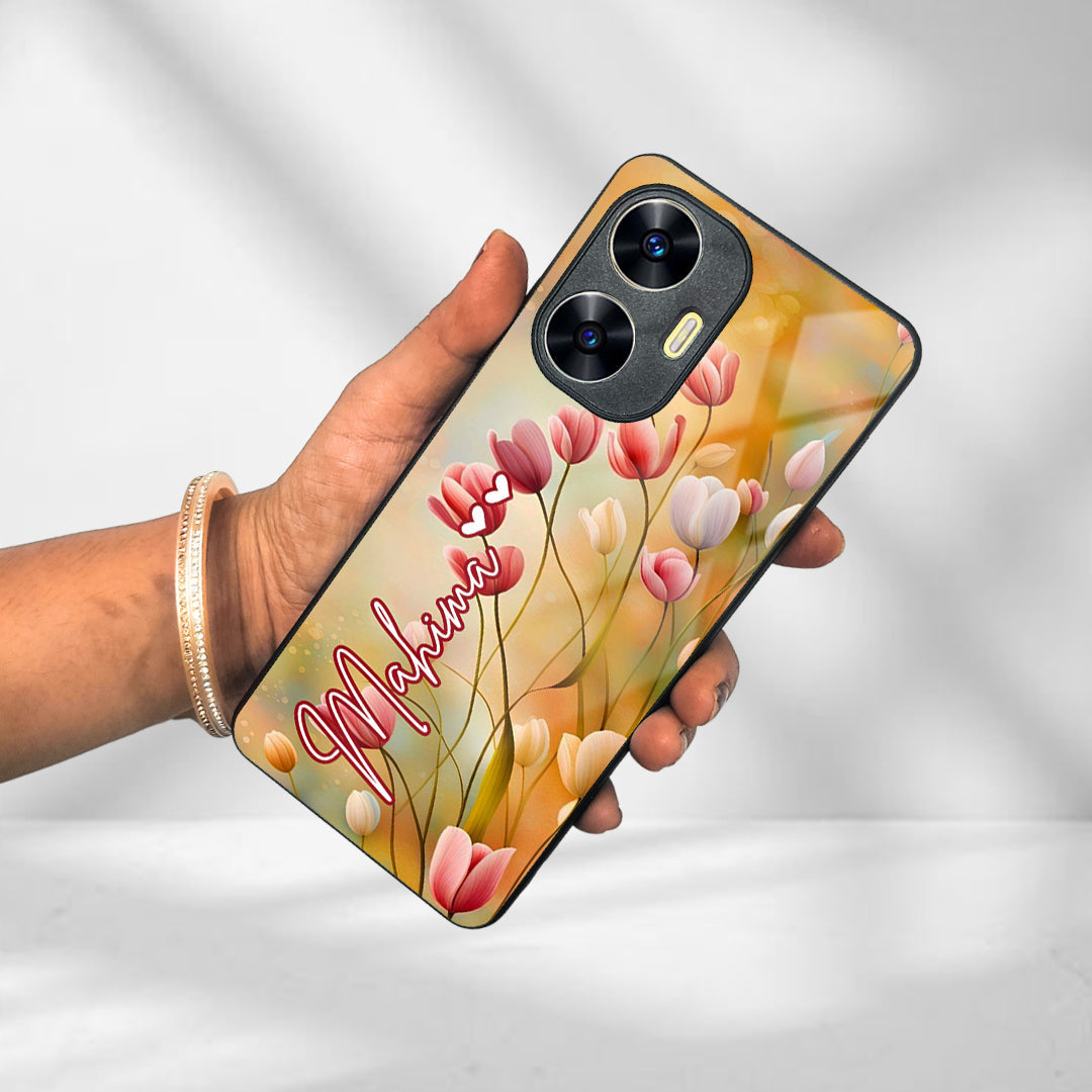 Tulip Floral Glass Case Cover For Realme/Narzo ShopOnCliQ