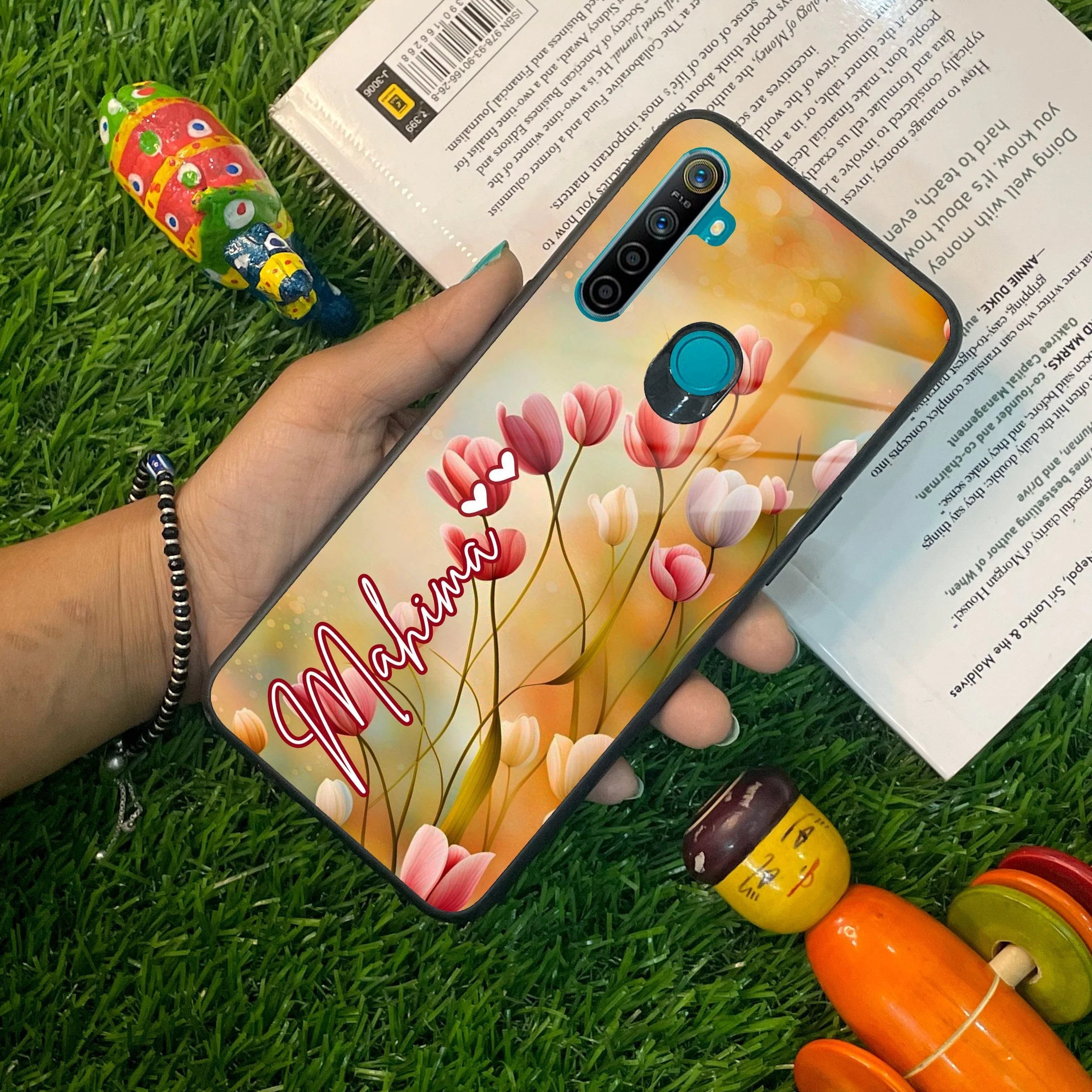 Tulip Floral Glass Case Cover For Realme/Narzo - ShopOnCliQ