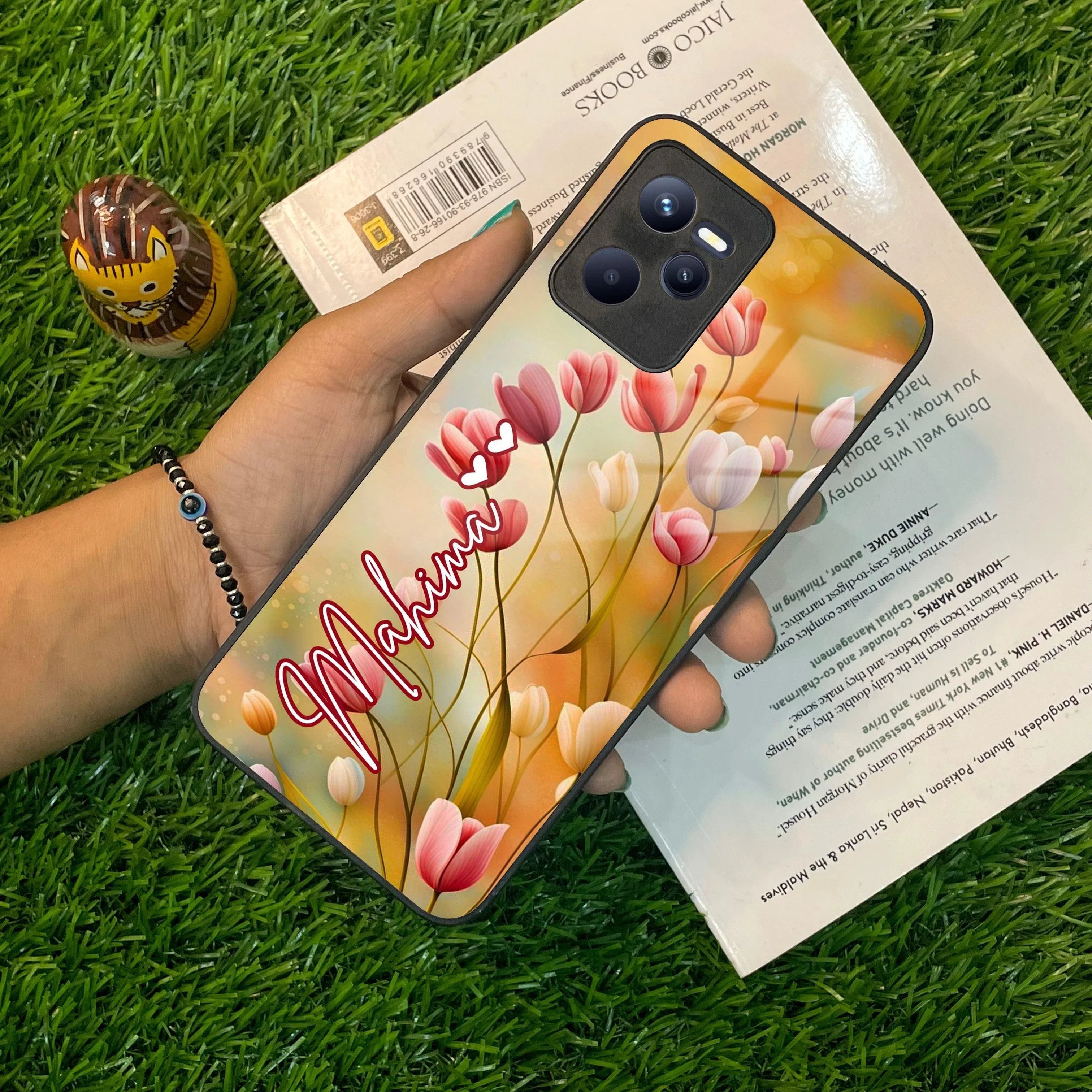 Tulip Floral Glass Case Cover For Realme/Narzo - ShopOnCliQ
