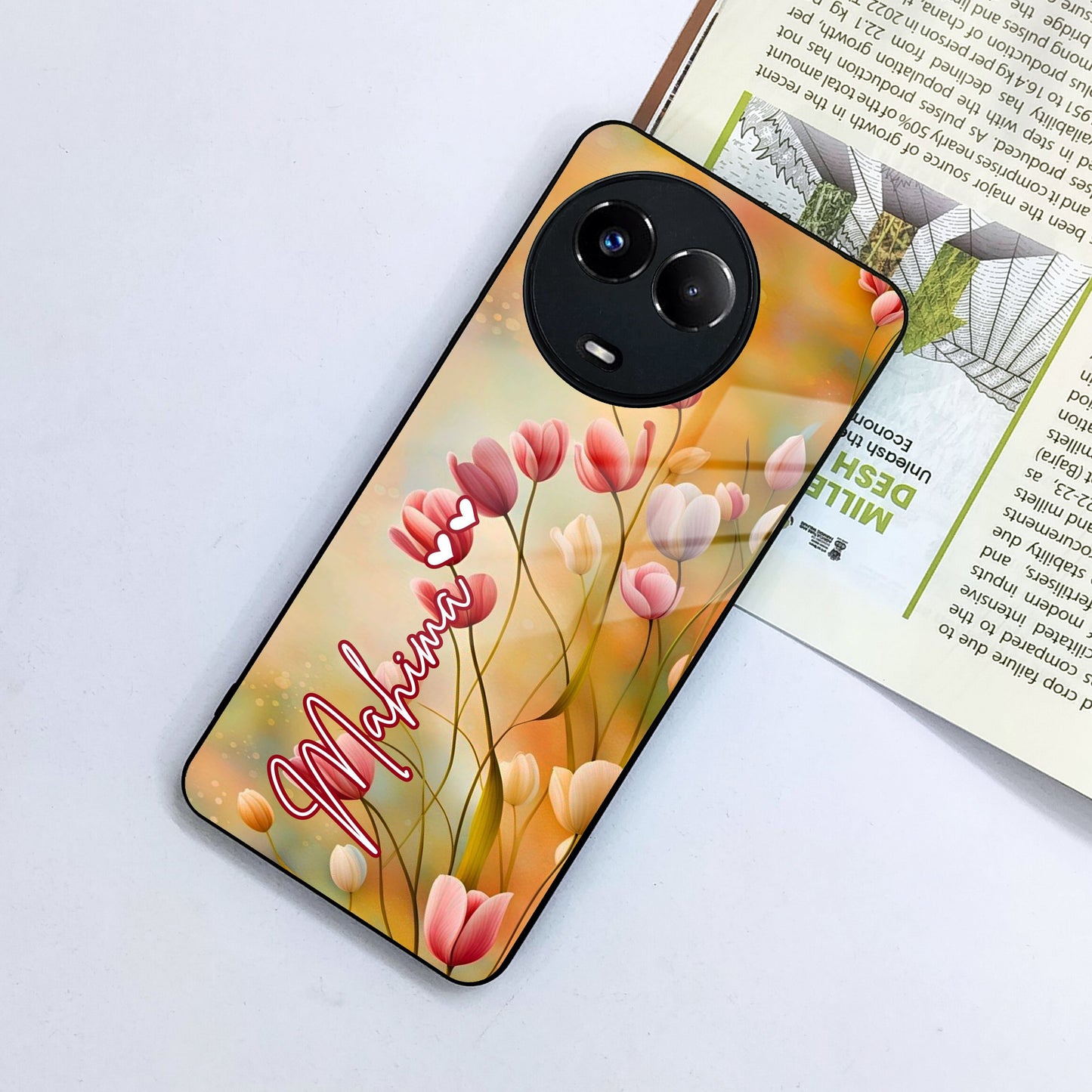 Tulip Floral Glass Case Cover For Realme/Narzo ShopOnCliQ