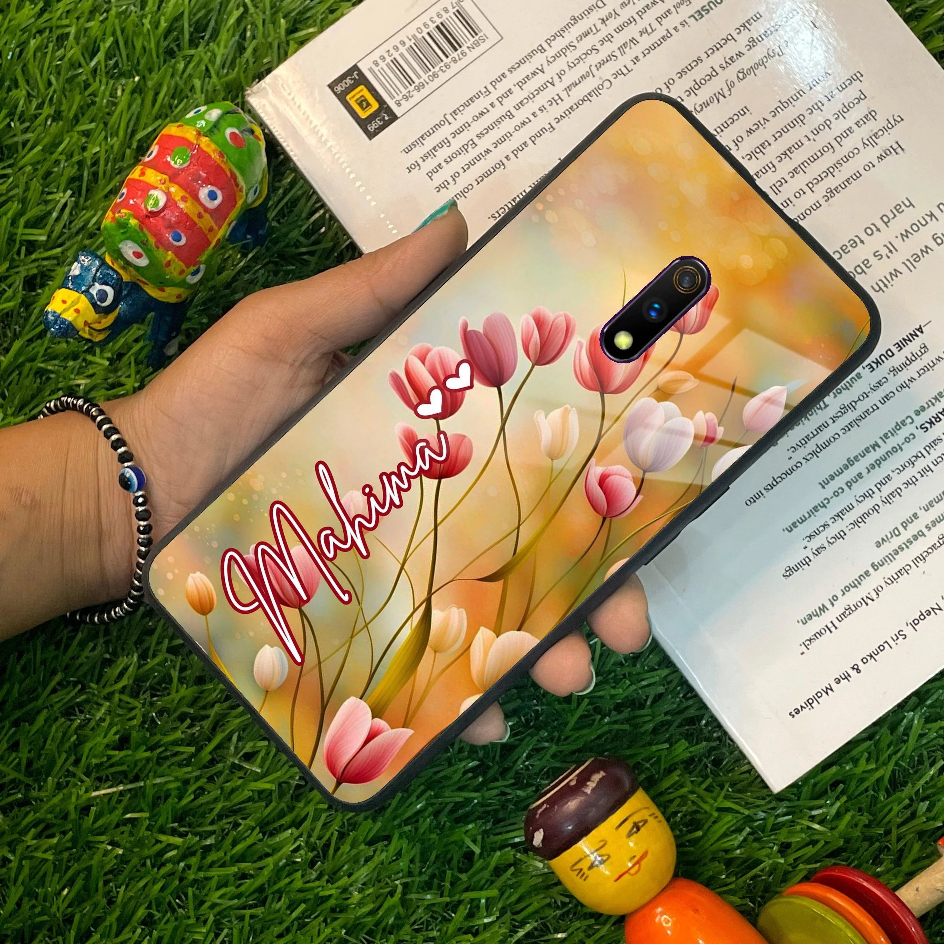 Tulip Floral Glass Case Cover For Realme/Narzo - ShopOnCliQ