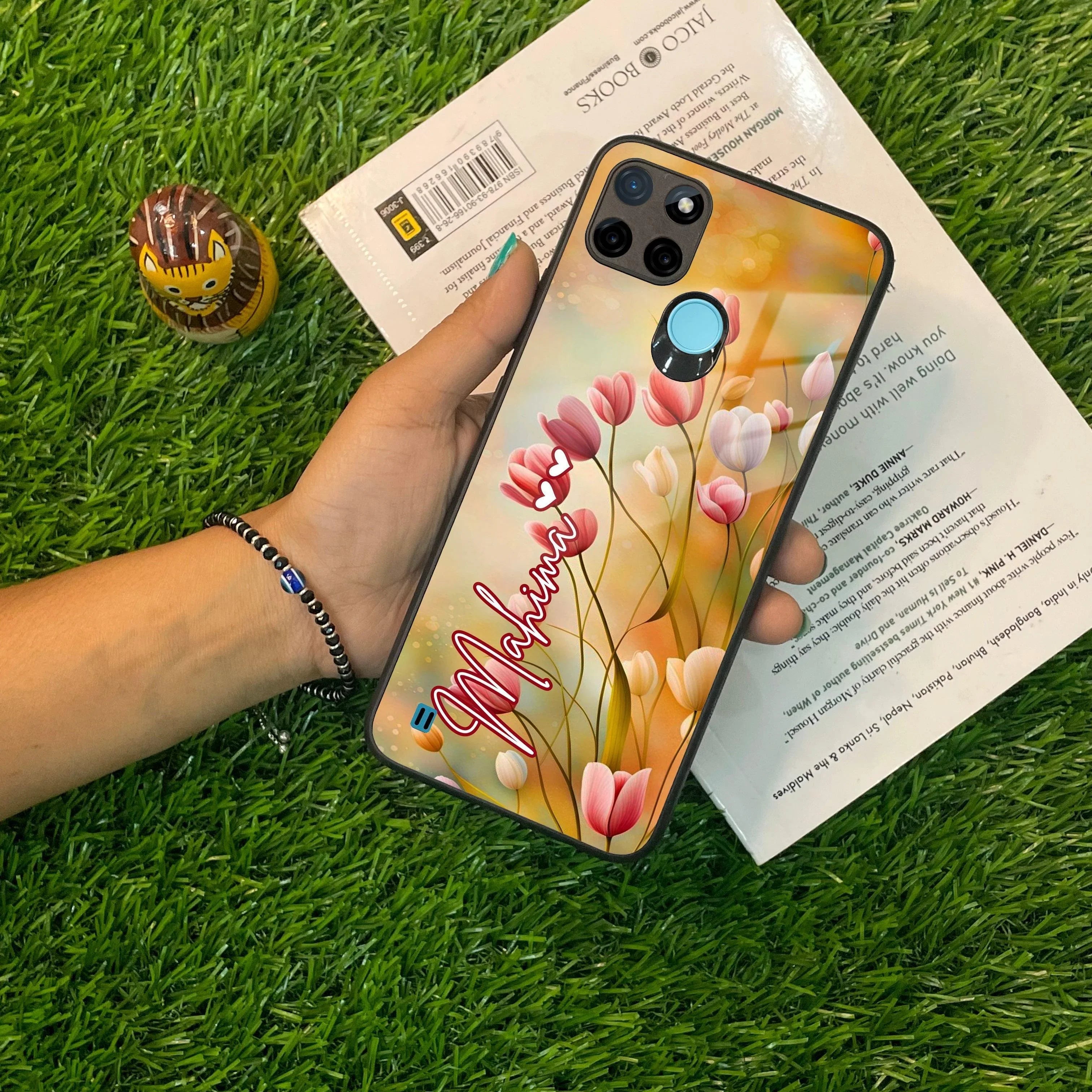 Tulip Floral Glass Case Cover For Realme/Narzo - ShopOnCliQ