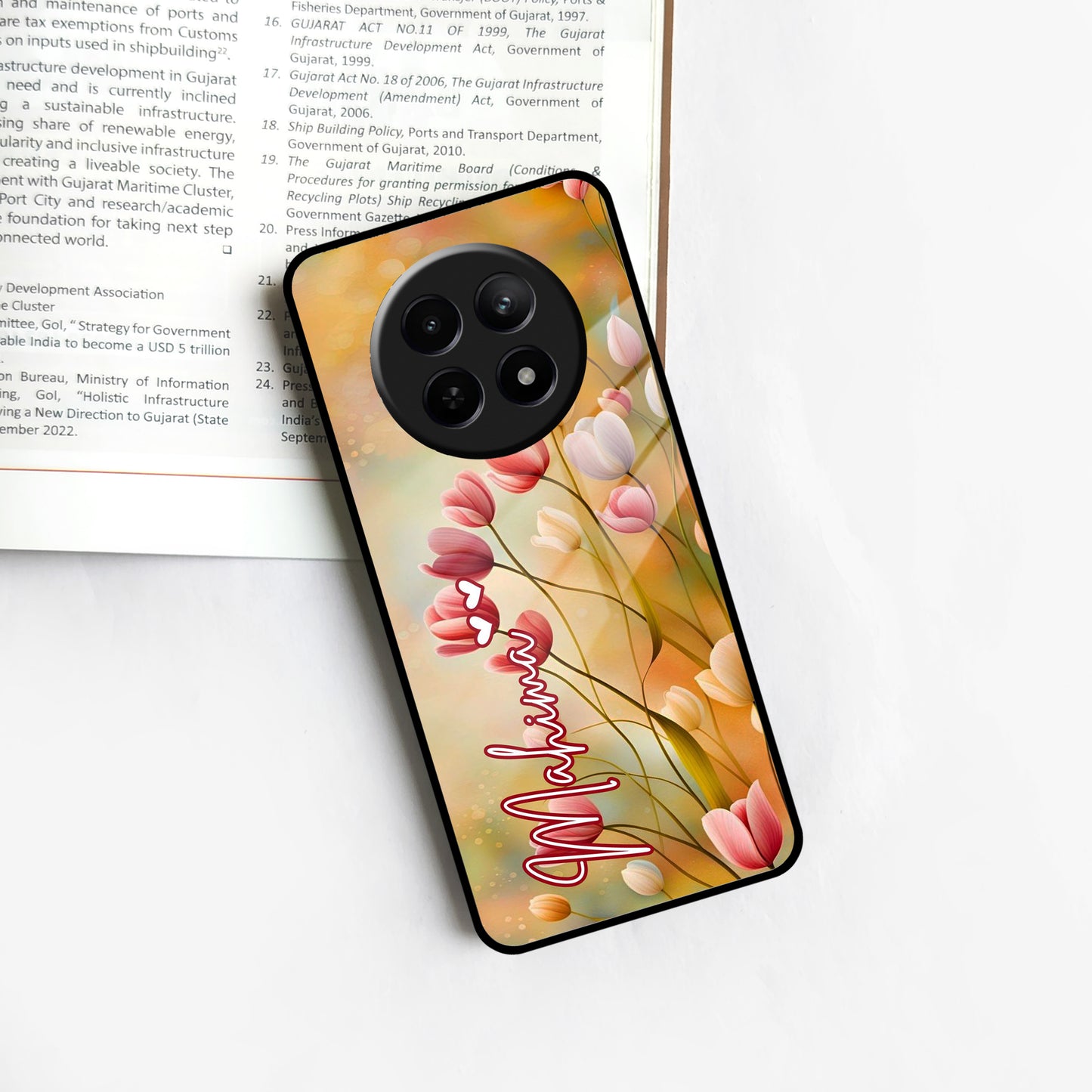 Tulip Floral Glass Case Cover For Realme/Narzo ShopOnCliQ