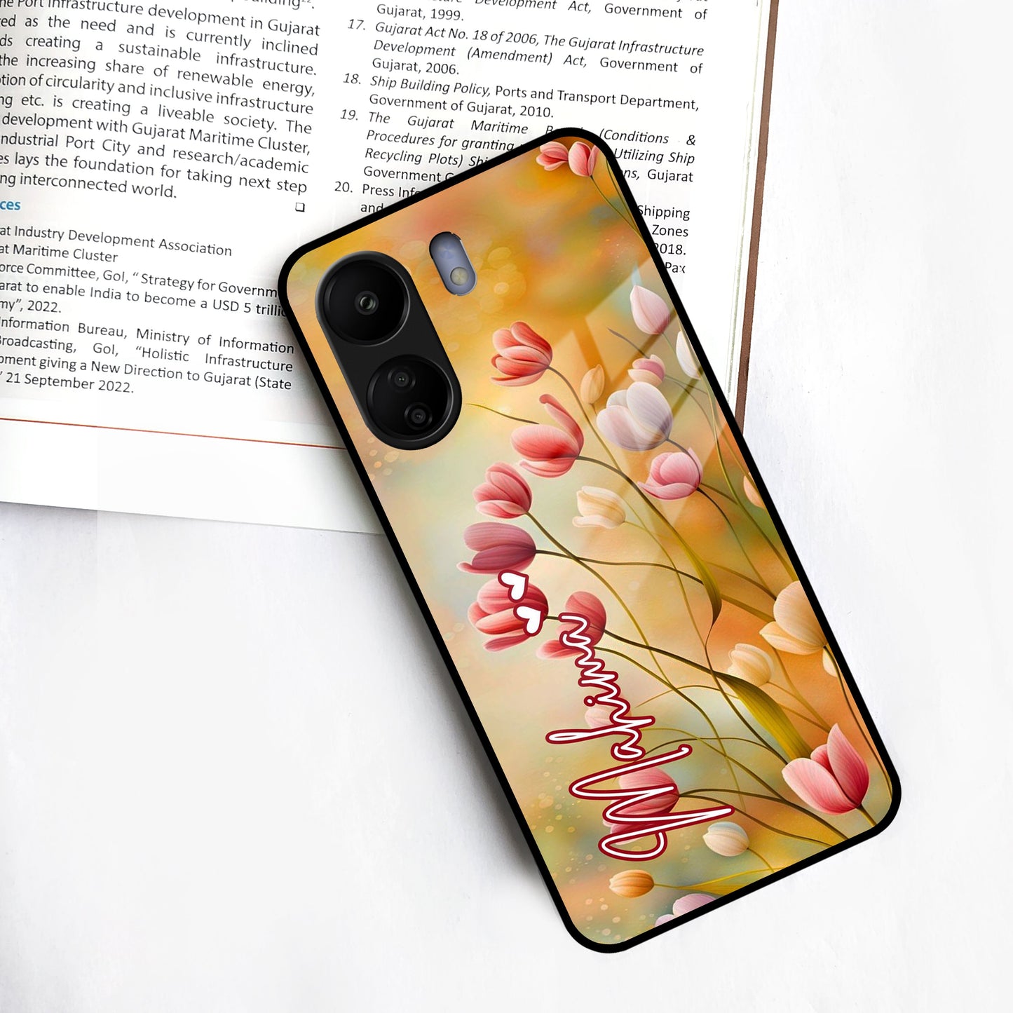 Tulip Floral Glass Case Cover For Redmi/Xiaomi ShopOnCliQ