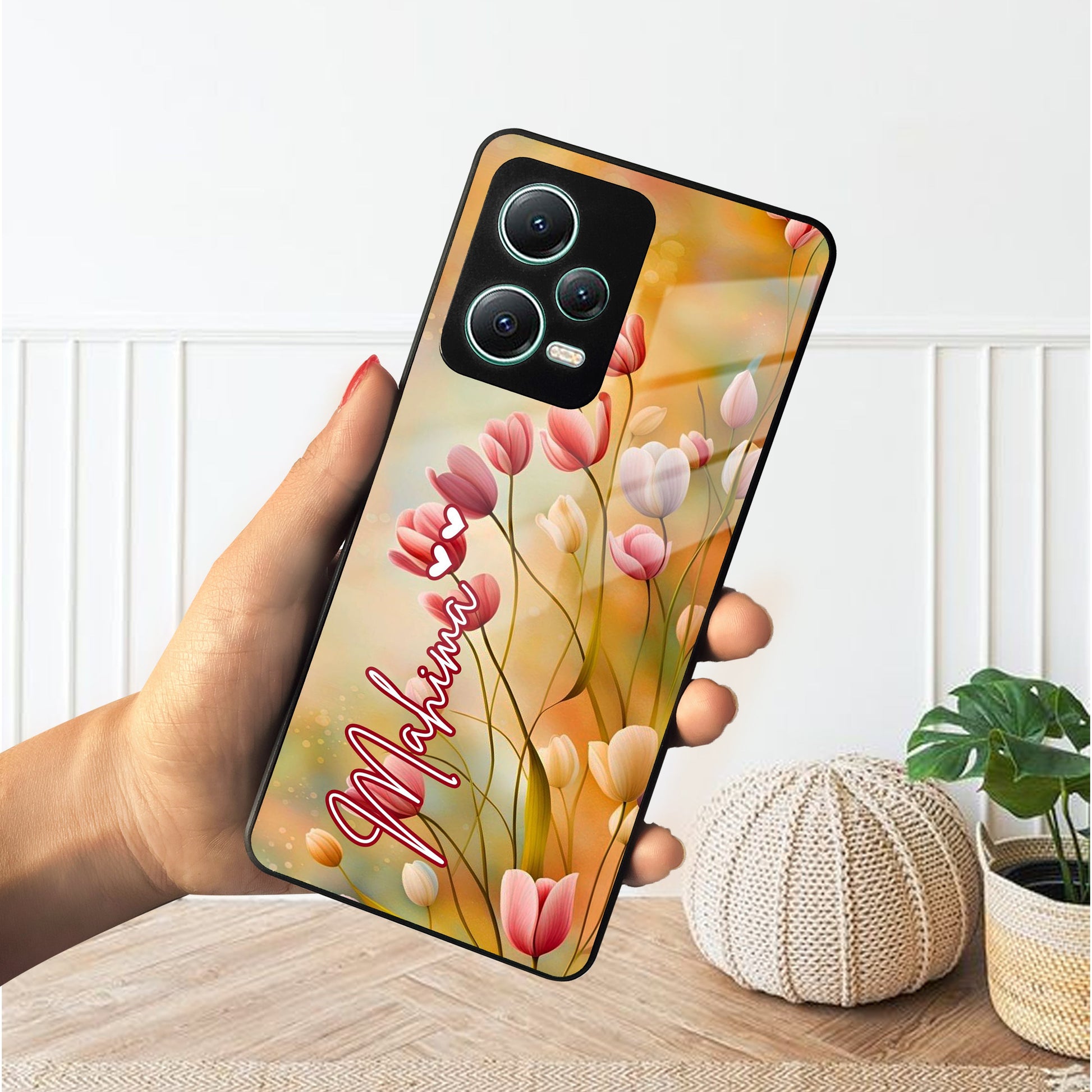 Tulip Floral Glass Case Cover For Redmi/Xiaomi ShopOnCliQ