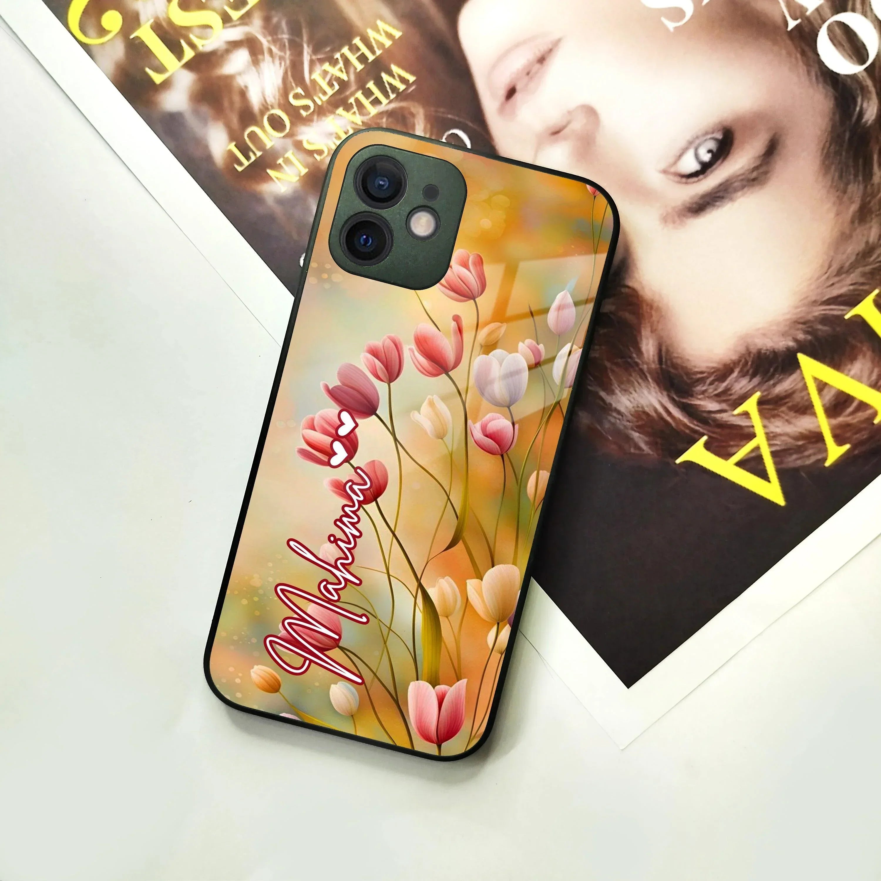 Tulip Floral Glass Case Cover For iPhone - ShopOnCliQ