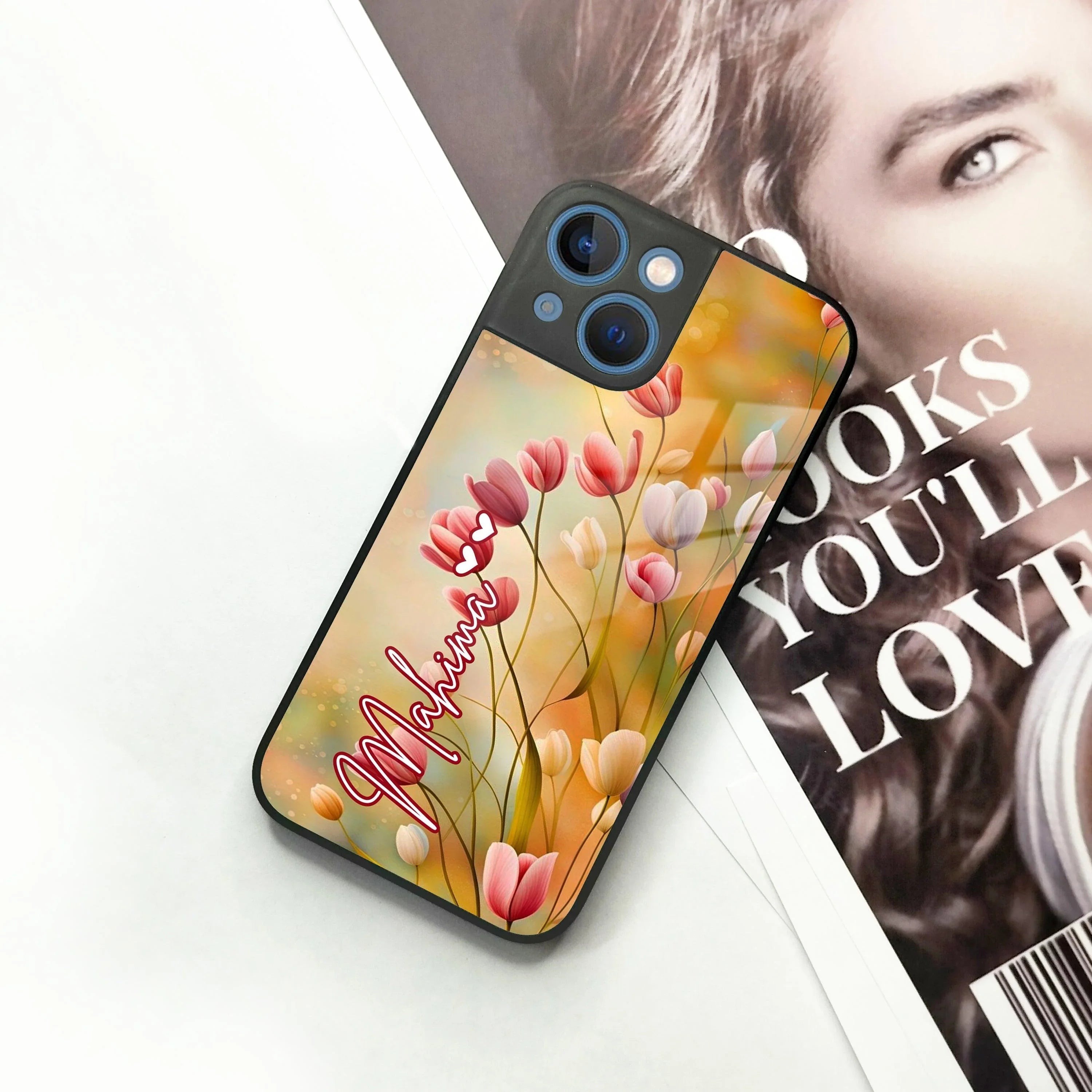 Tulip Floral Glass Case Cover For iPhone - ShopOnCliQ