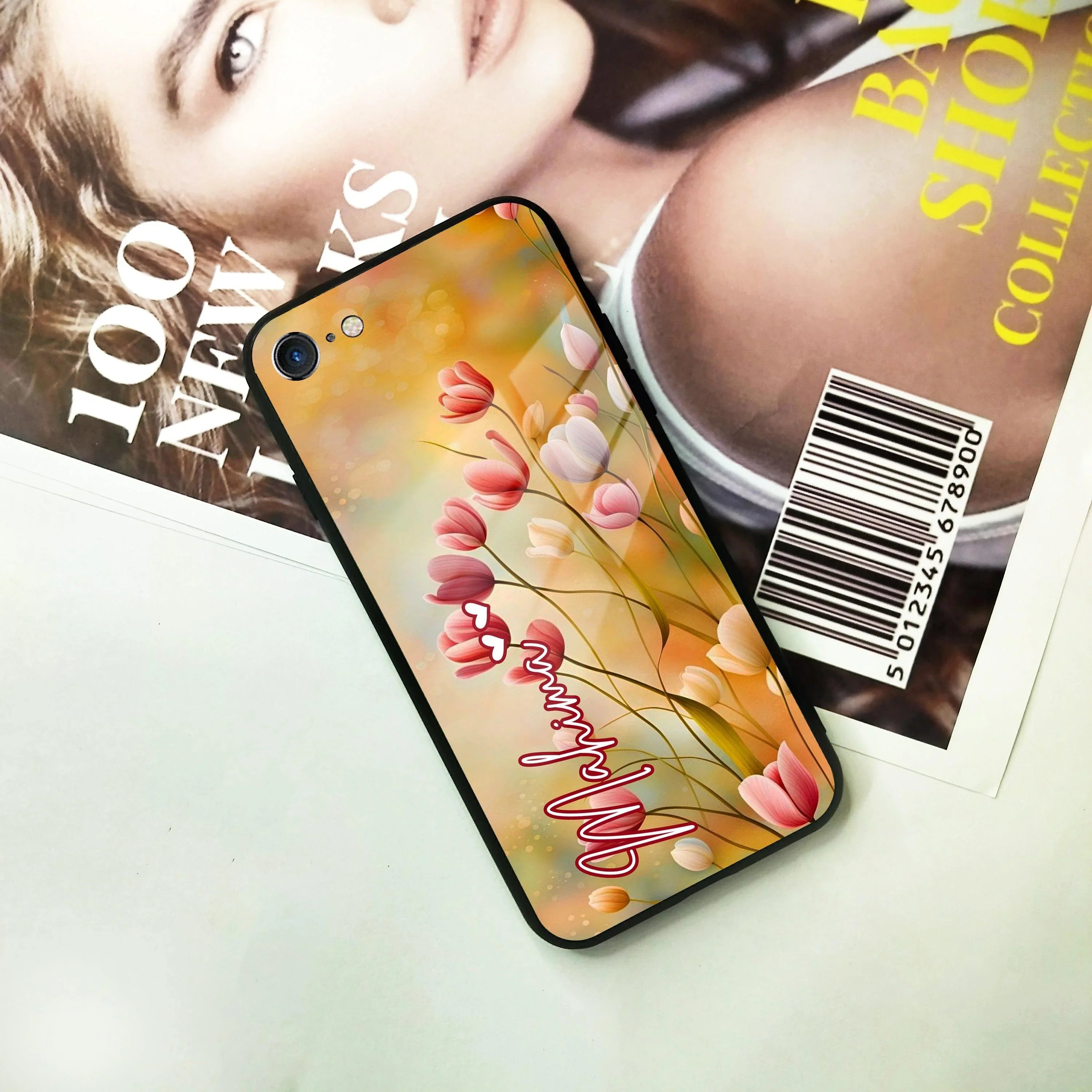 Tulip Floral Glass Case Cover For iPhone - ShopOnCliQ