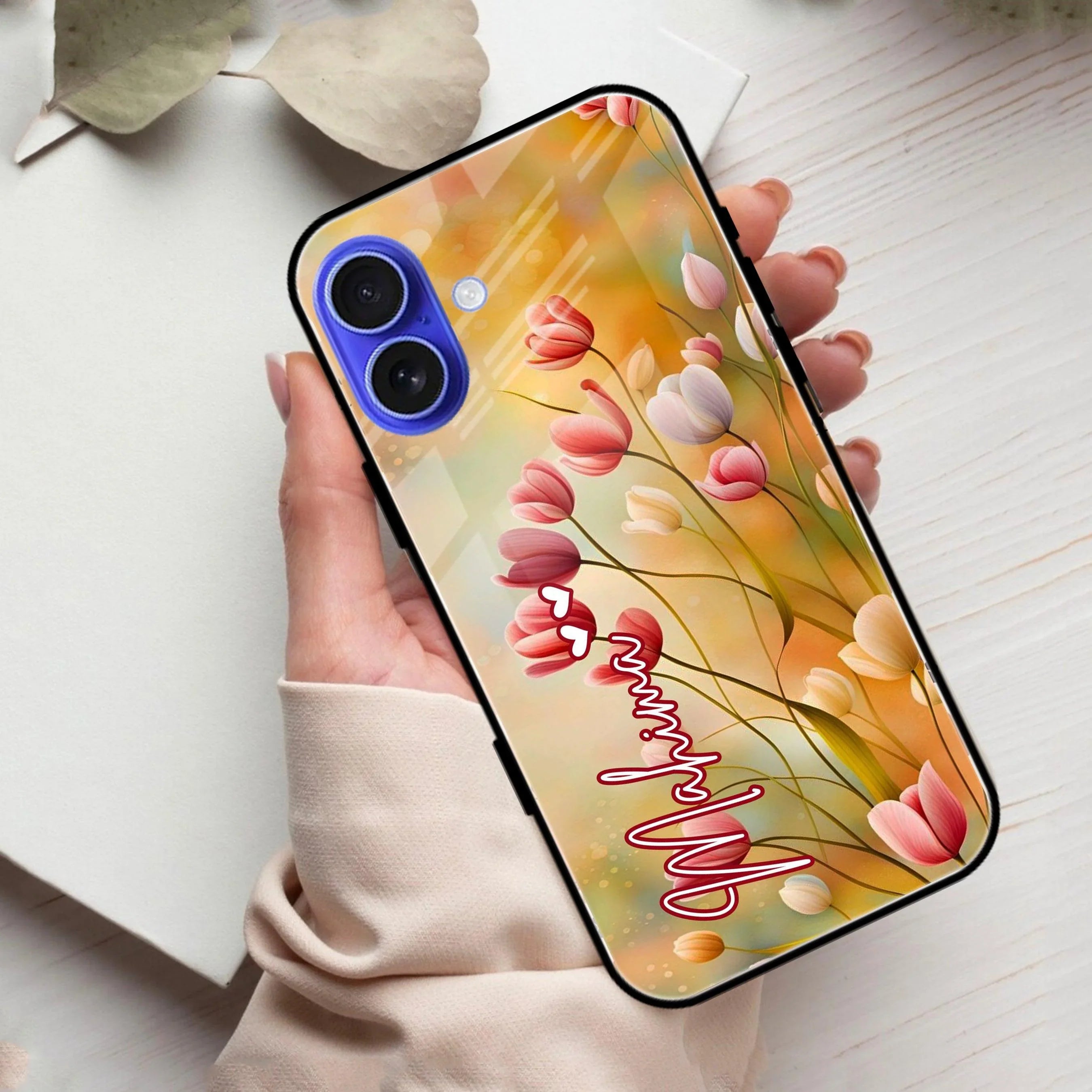 Tulip Floral Glass Case Cover For iPhone - ShopOnCliQ