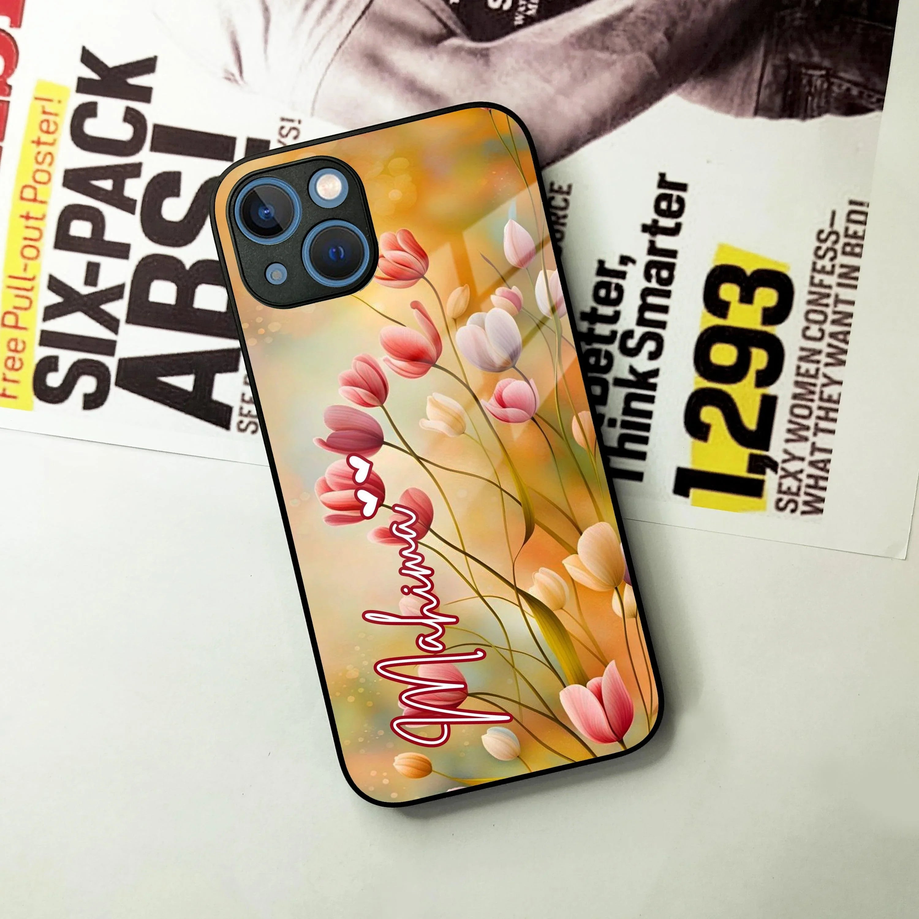 Tulip Floral Glass Case Cover For iPhone - ShopOnCliQ