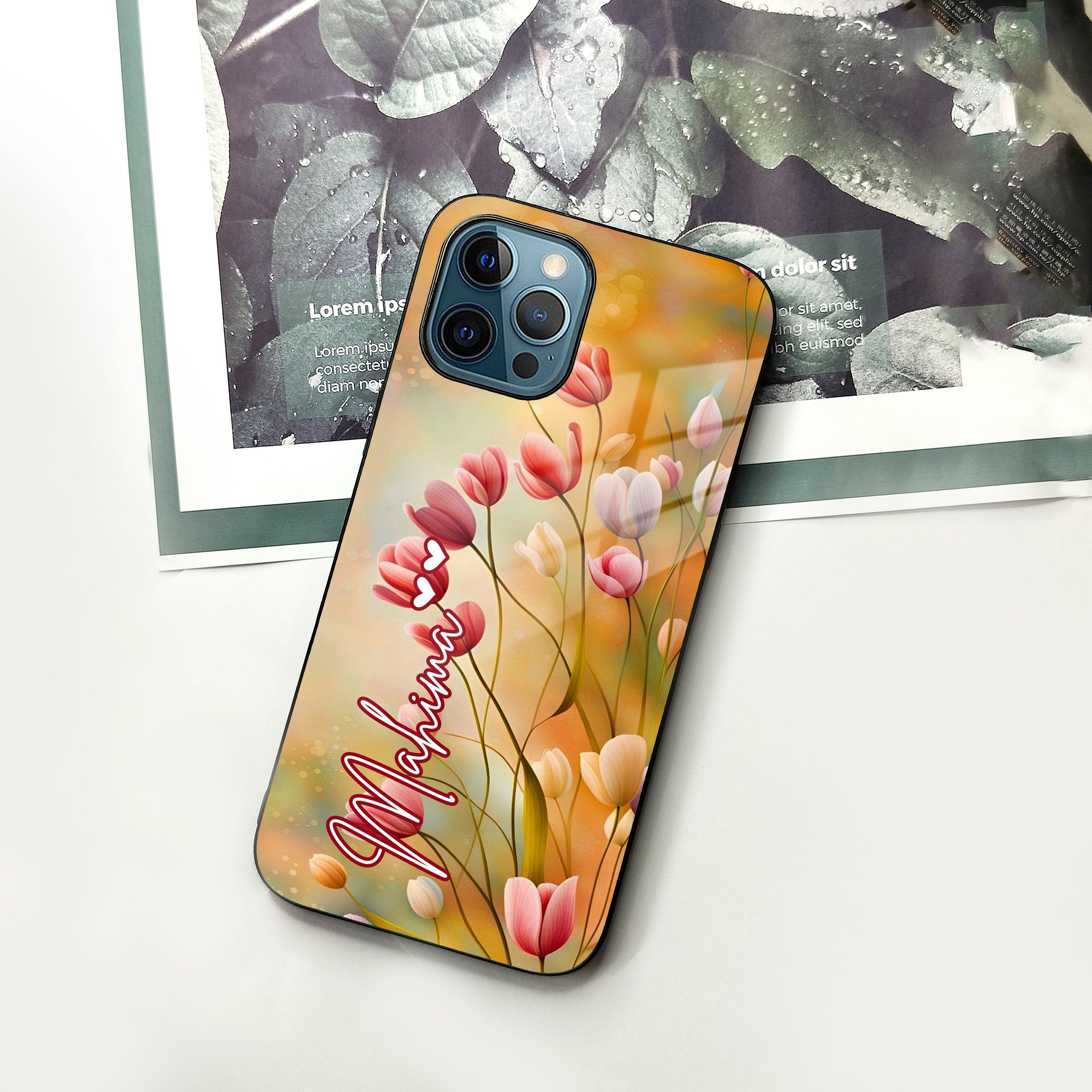 Tulip Floral Glass Case Cover For iPhone - ShopOnCliQ
