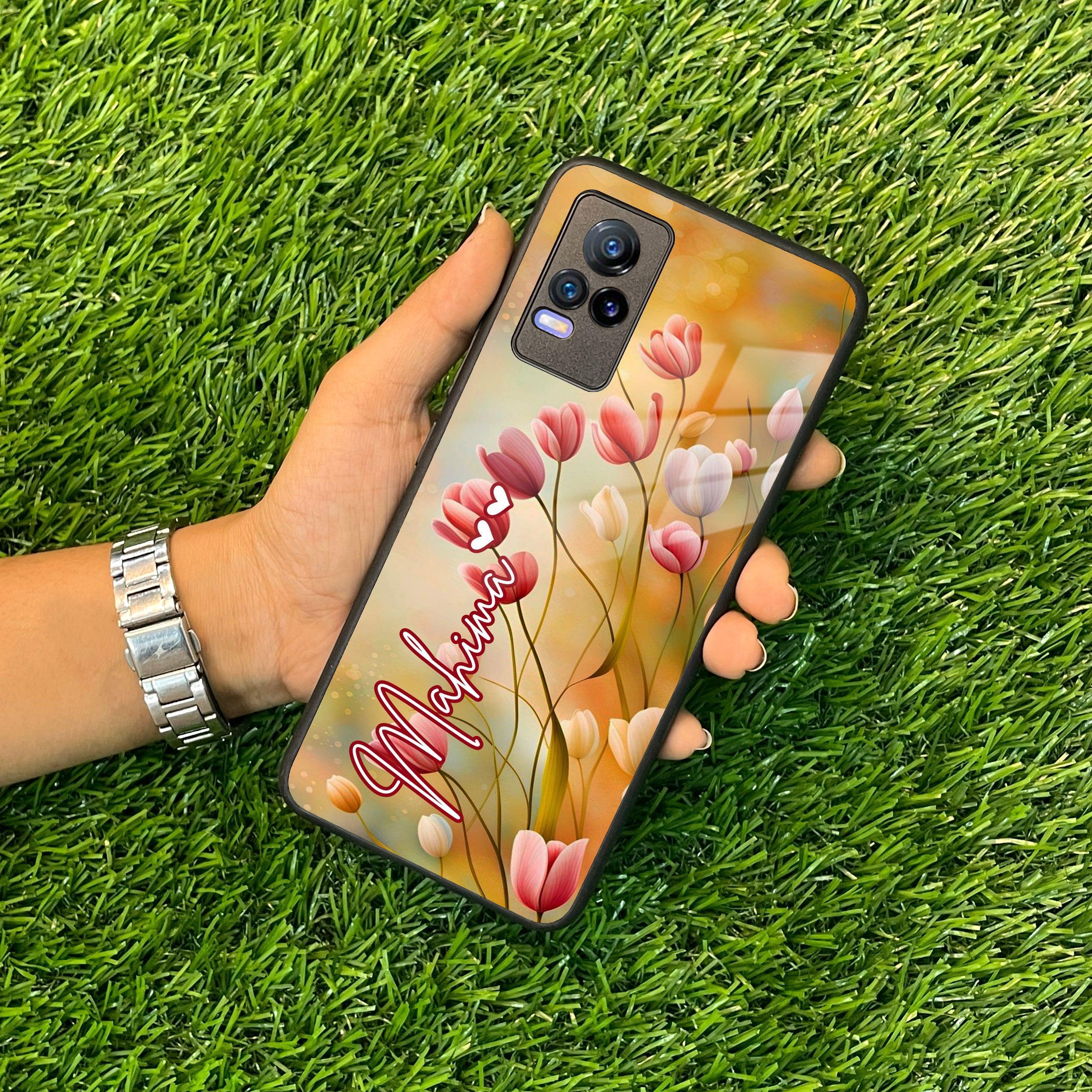 Tulip Floral Glass Case Cover For Vivo - ShopOnCliQ