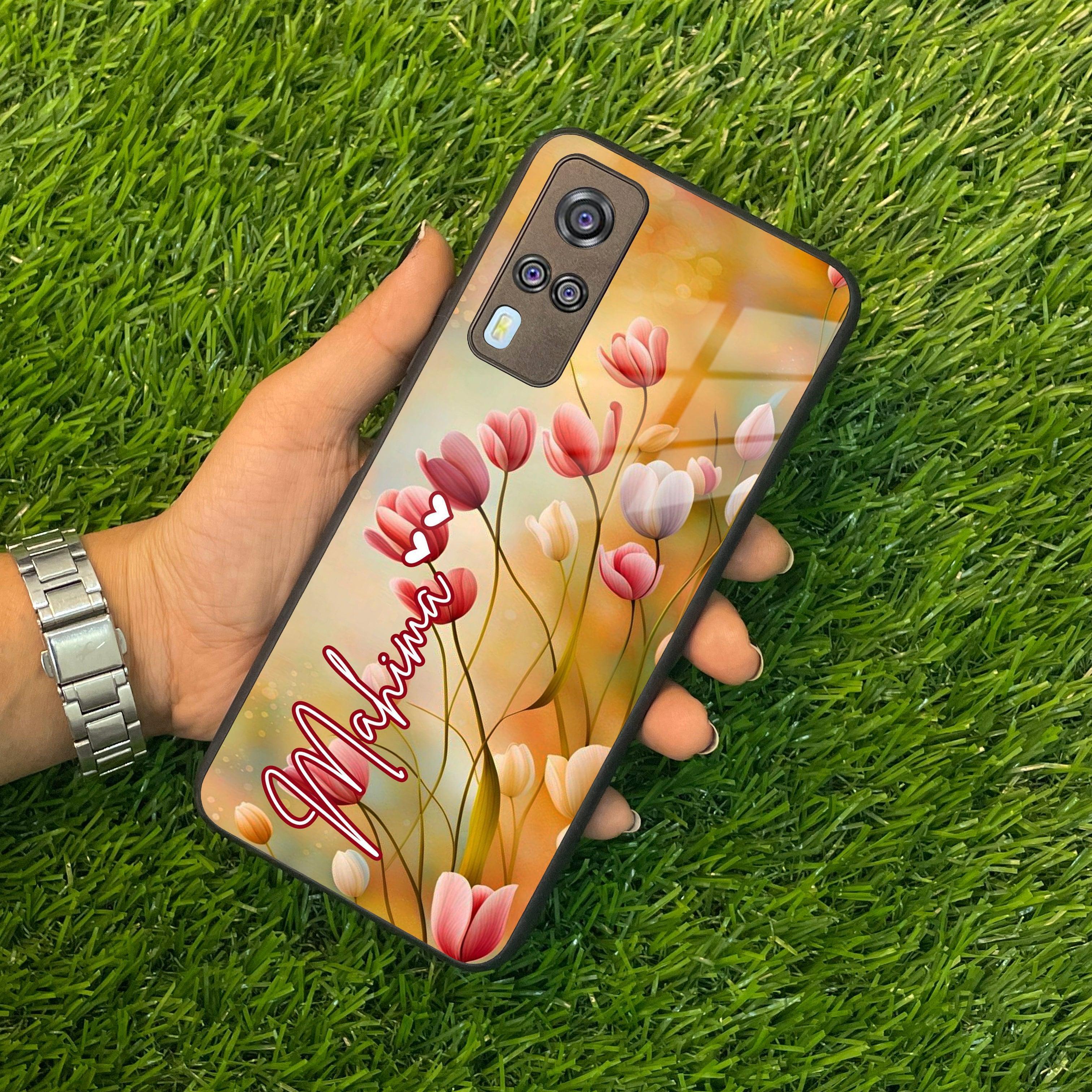 Tulip Floral Glass Case Cover For Vivo - ShopOnCliQ