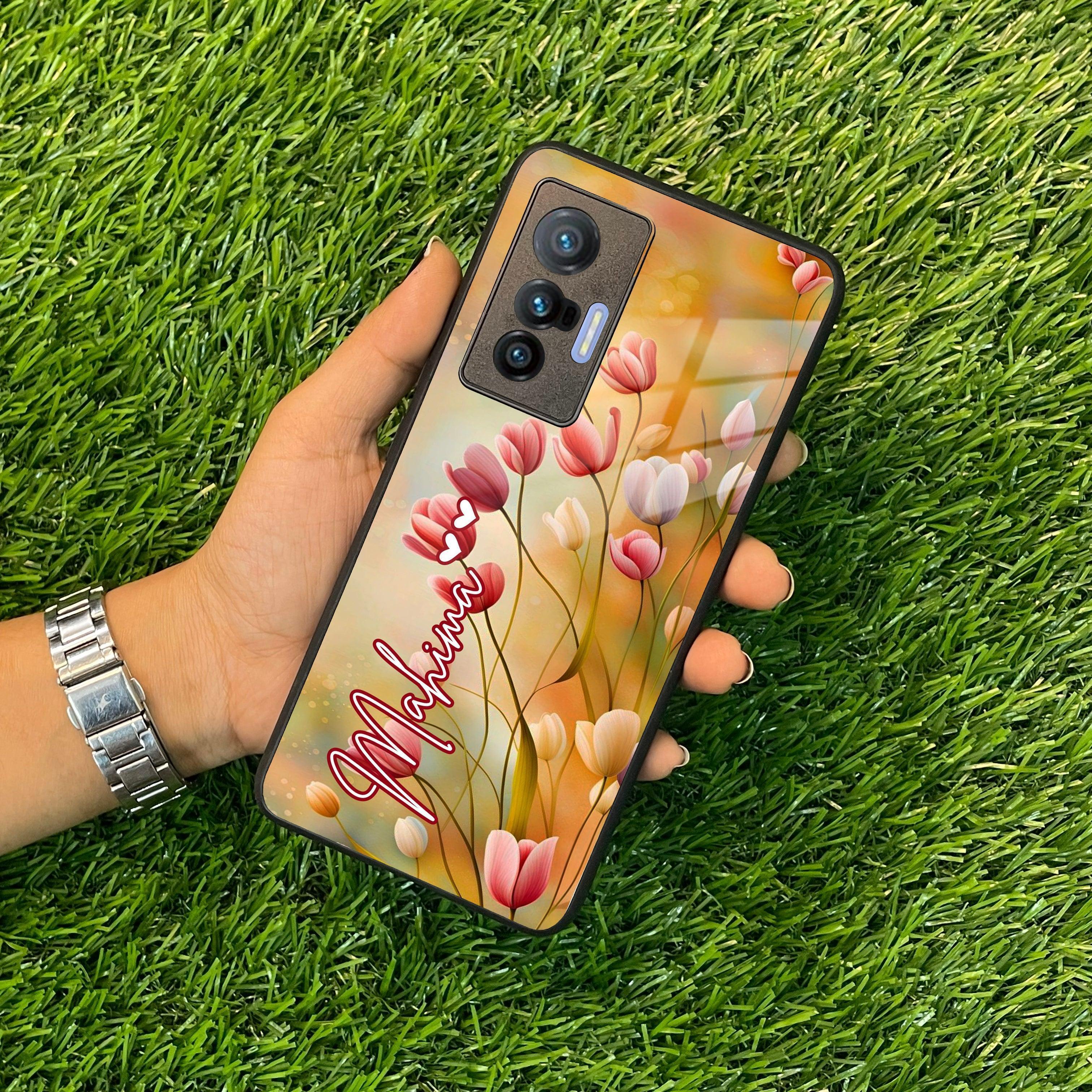 Tulip Floral Glass Case Cover For Vivo - ShopOnCliQ