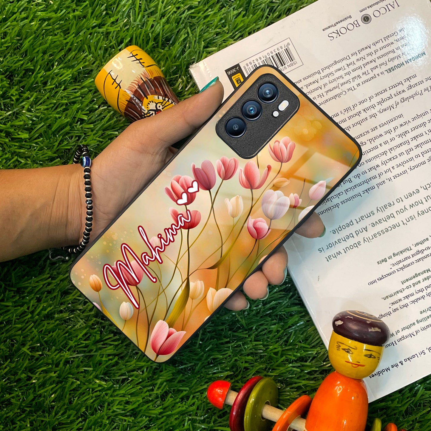 Tulip Floral Glass Case Cover For Oppo