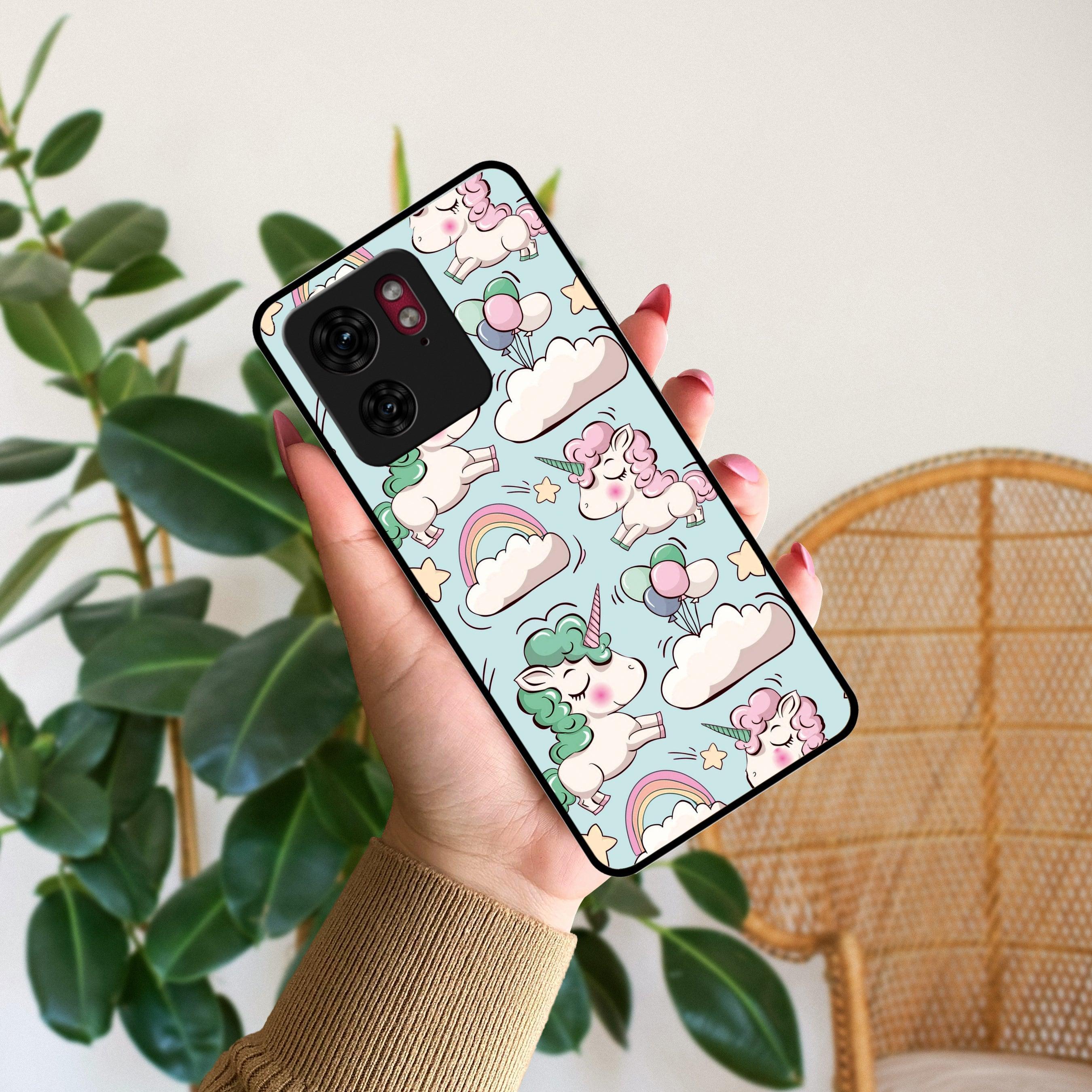 Unicorn Print Glossy Metal Case Cover For Motorola - ShopOnCliQ
