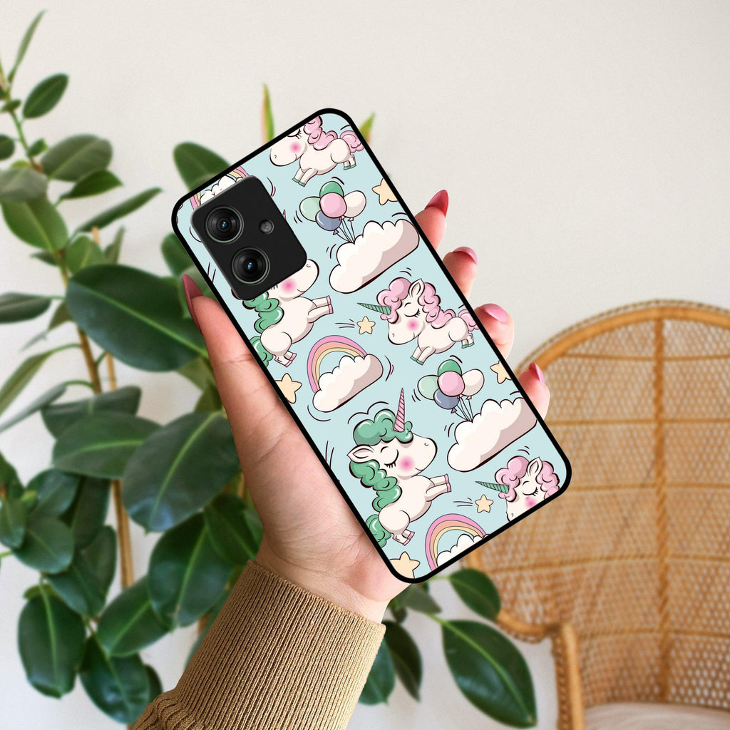Unicorn Print Glossy Metal Case Cover For Motorola - ShopOnCliQ
