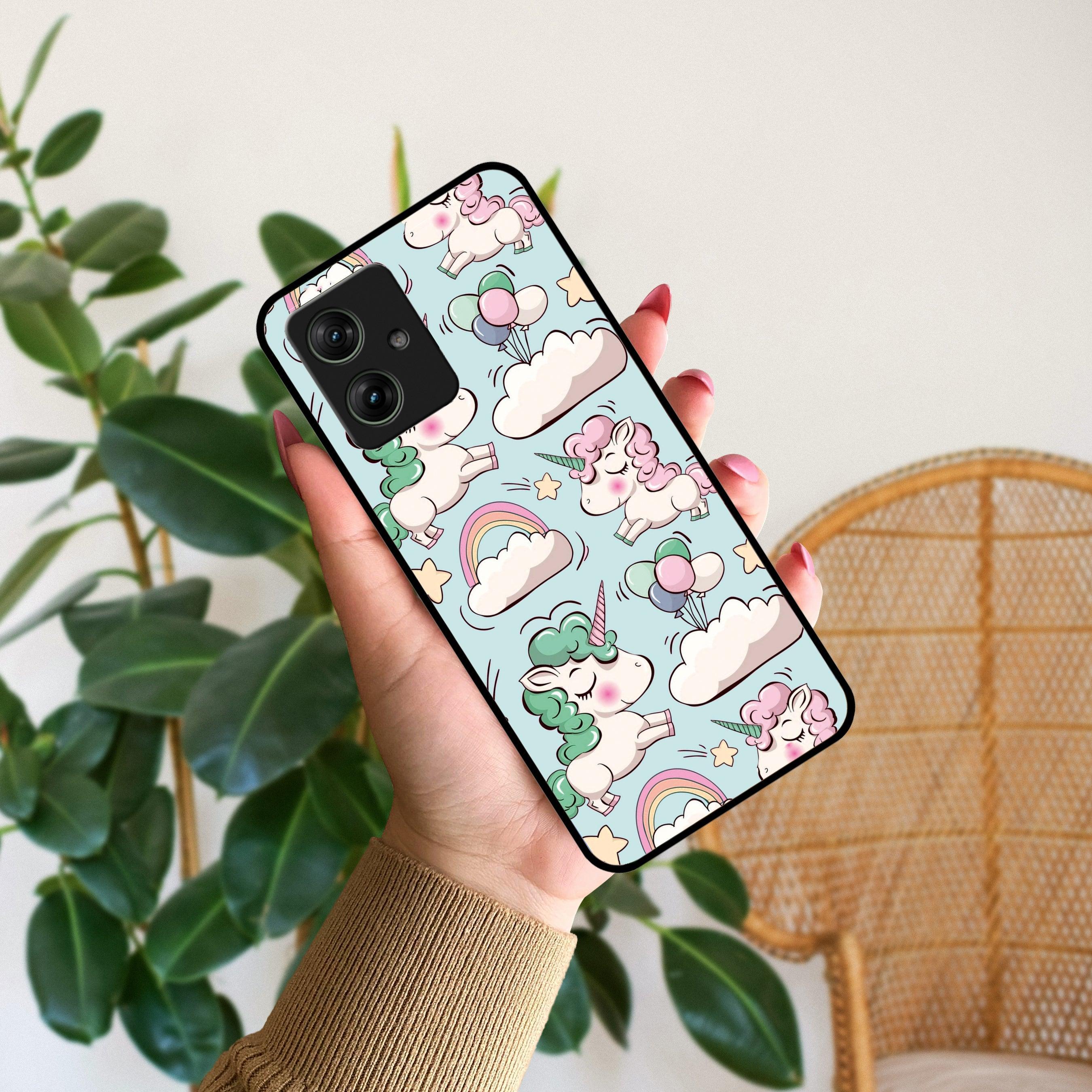 Unicorn Print Glossy Metal Case Cover For Motorola - ShopOnCliQ