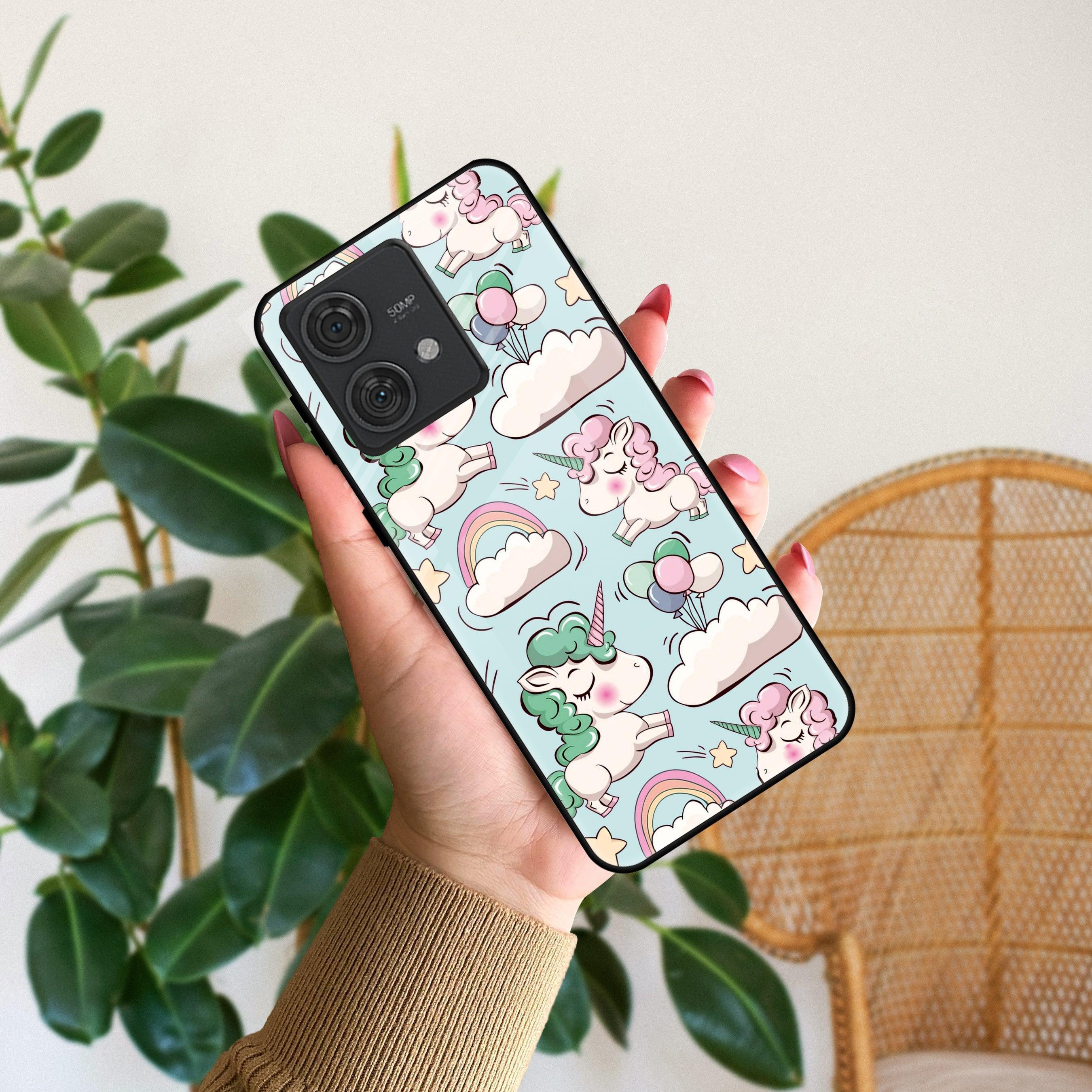 Unicorn Print Glossy Metal Case Cover For Motorola - ShopOnCliQ